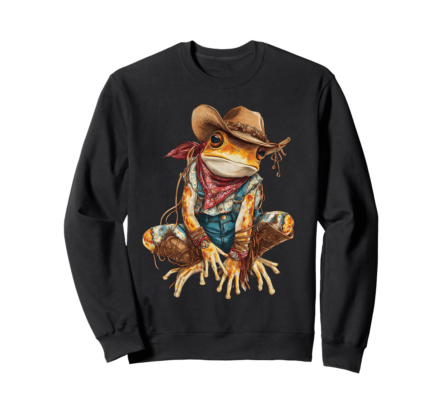 Frog Cowboy Toad Rodeo Cowgirl Sweatshirt - Graphic Print Men Women - T-Shirt, Sweatshirt, Hoodie
