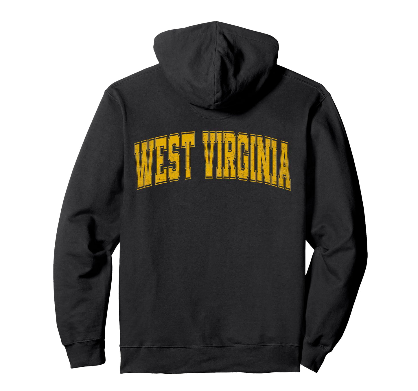 West Virginia Yellow Text Hoodie - Aesthetic Graphic for Adults - T-Shirt, Sweatshirt, Hoodie