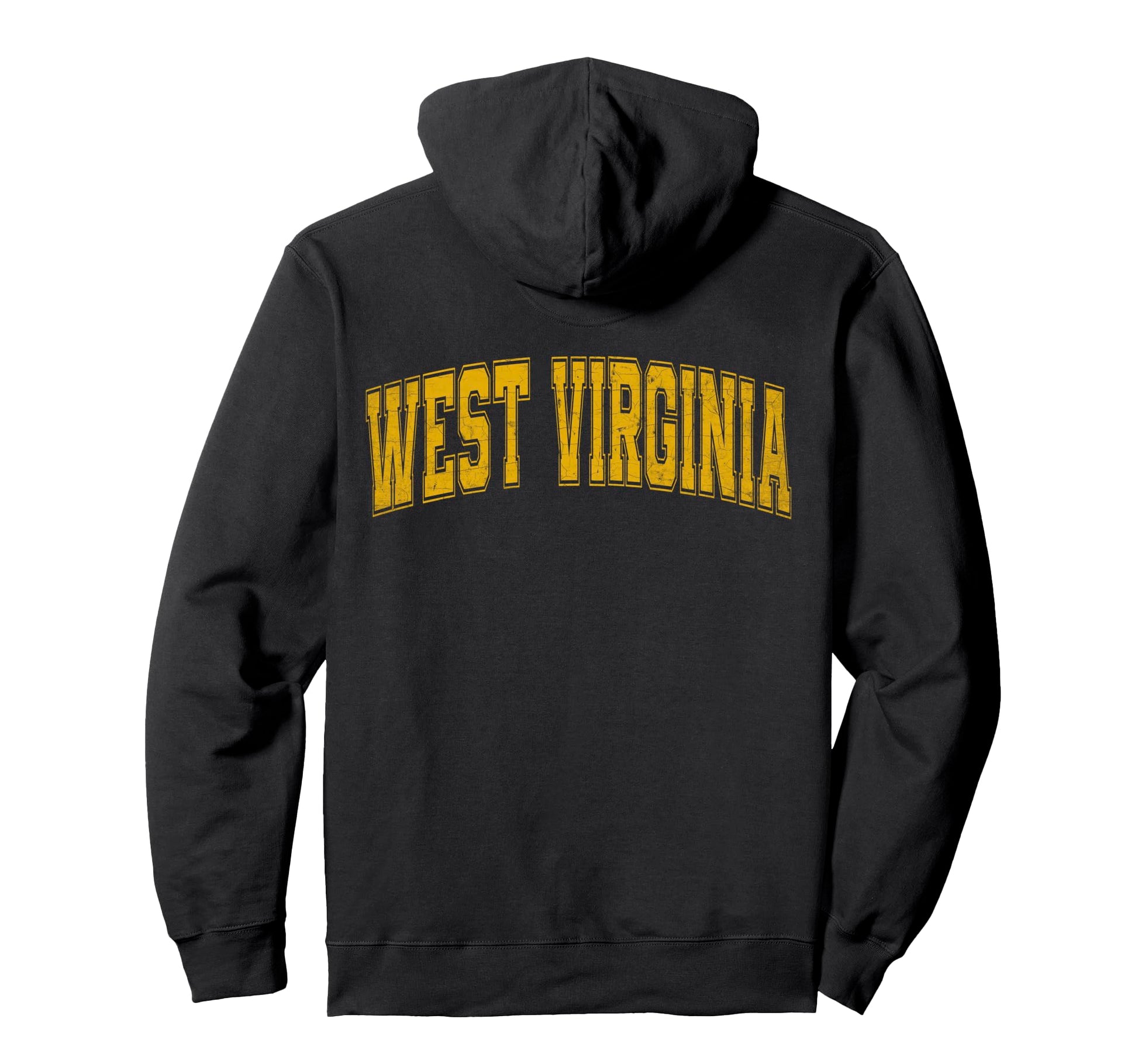 West Virginia Yellow Text Hoodie - Aesthetic Graphic for Adults - T-Shirt, Sweatshirt, Hoodie