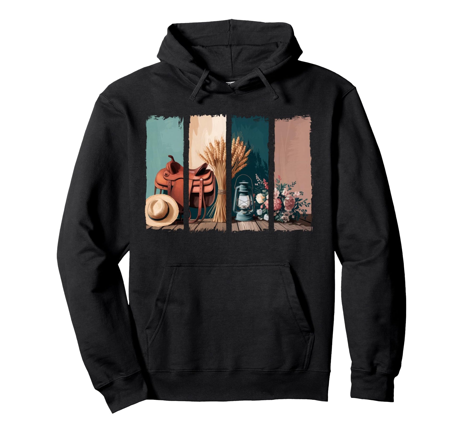 Country Life Western Rustic Cowboy Hoodie - Custom Art Print for Adults - T-Shirt, Sweatshirt, Hoodie