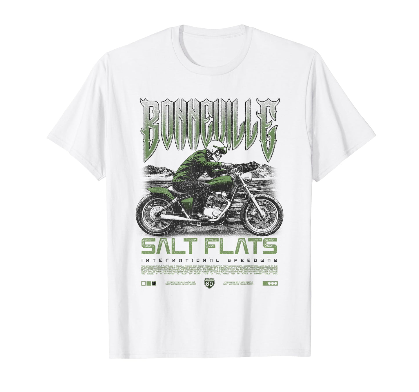 Bonneville Salt Flats Motorcycle T-Shirt - Streetwear Style for Adults - T-Shirt, Sweatshirt, Hoodie