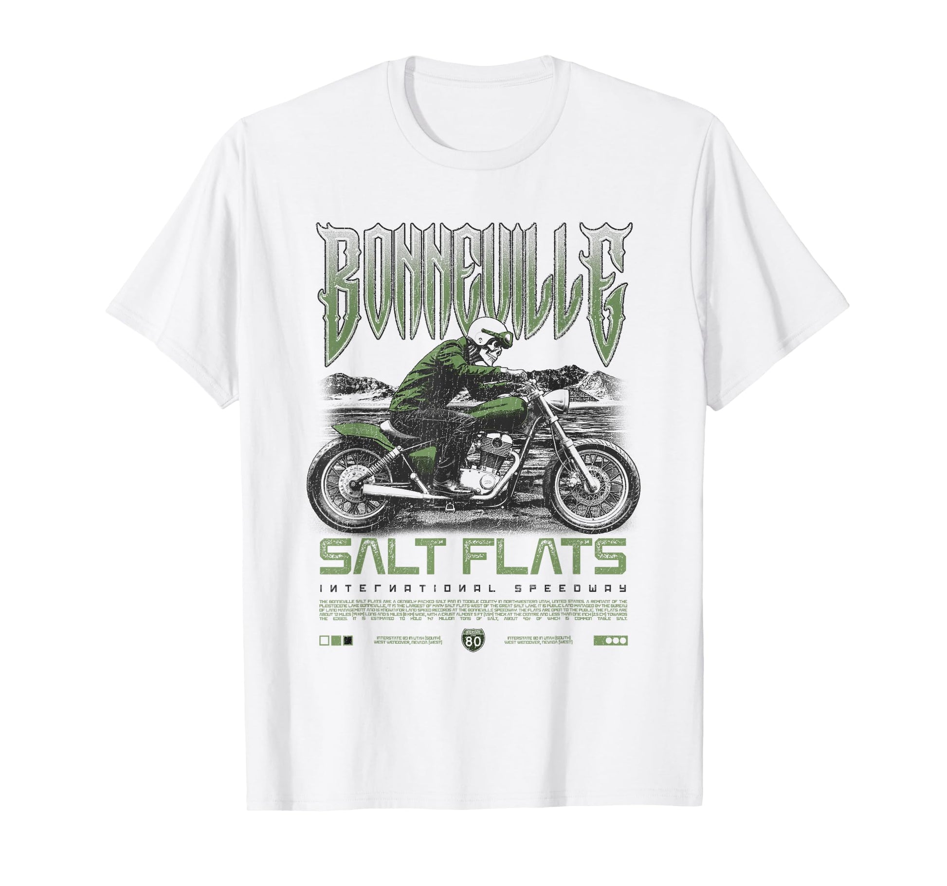 Bonneville Salt Flats Motorcycle T-Shirt - Streetwear Style for Adults - T-Shirt, Sweatshirt, Hoodie