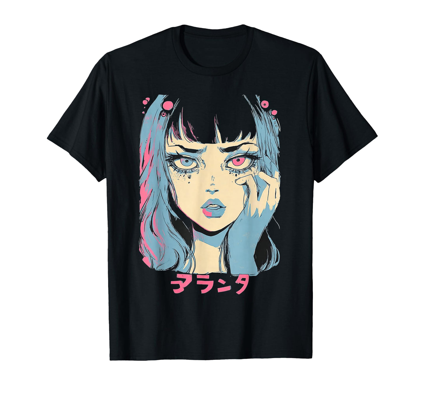 Goth Grunge Demon Anime Waifu Horror T-Shirt - Minimalist Print for Adults - T-Shirt, Sweatshirt, Hoodie