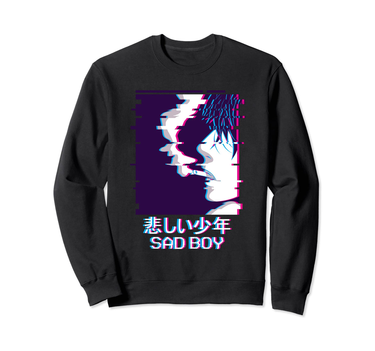 Japanese Vaporwave Aesthetic Sad Sweatshirt - Aesthetic Graphic Men Women - T-Shirt, Sweatshirt, Hoodie