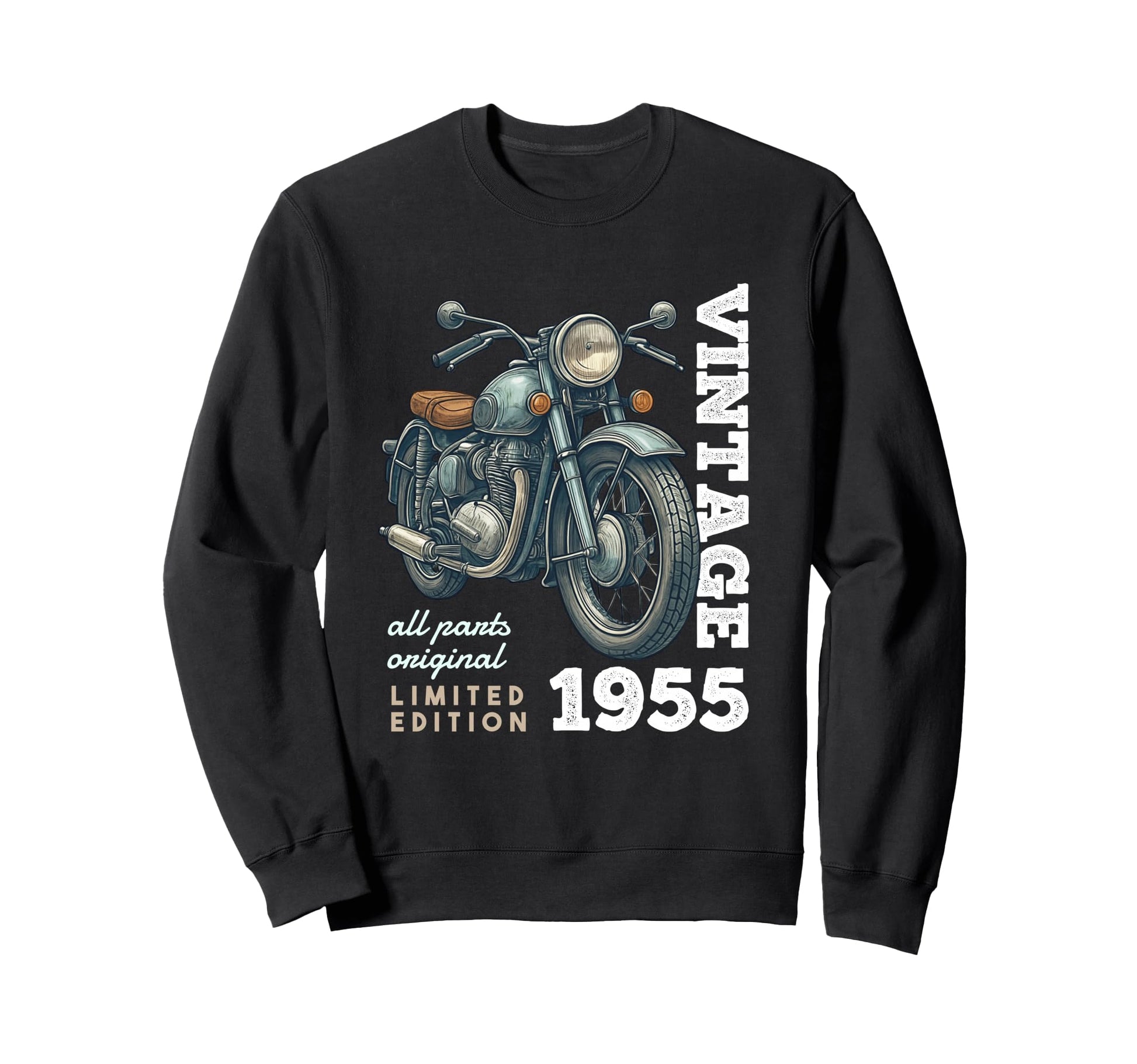 1955 70 Years Old Motorcycle Sweatshirt - Casual Everyday Wear for Adults - T-Shirt, Sweatshirt, Hoodie