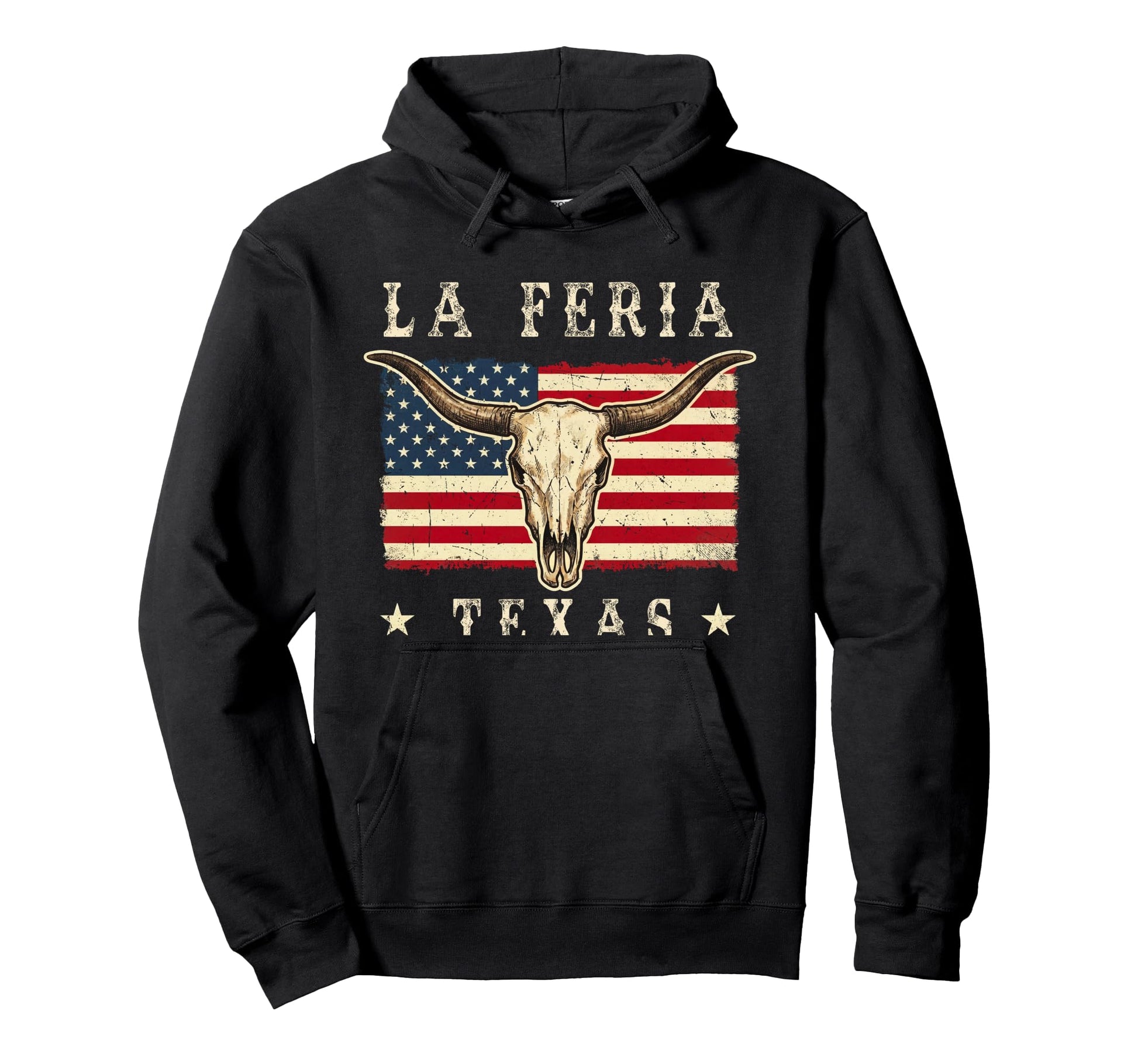 La Feria Texas Western Patriotic Hoodie - Casual Everyday Wear for Adults - T-Shirt, Sweatshirt, Hoodie