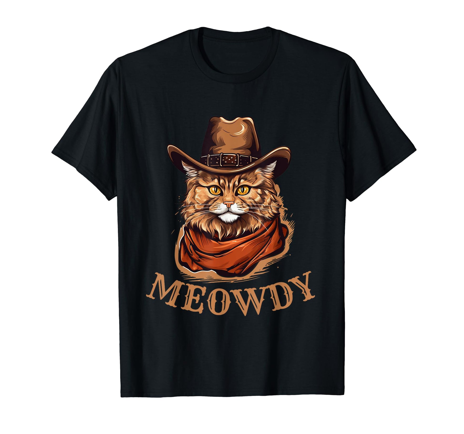 Funny Meowdy Cat Lover Pawsome Cowboy T-Shirt - Novelty Apparel Men Women - T-Shirt, Sweatshirt, Hoodie