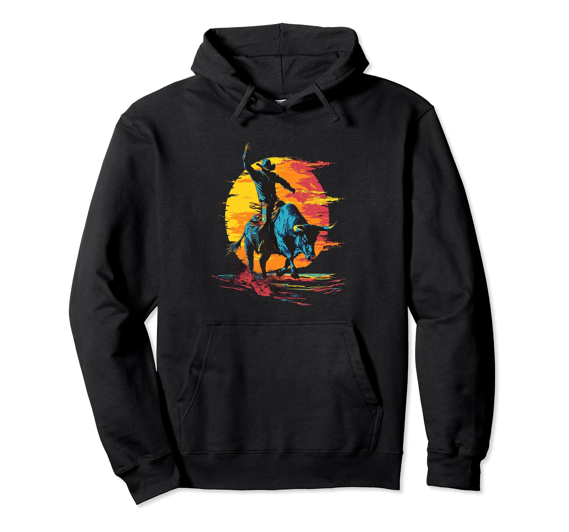 Bull Riding Rodeo Cowboy Bull Rider Hoodie - Aesthetic Graphic for Adults - T-Shirt, Sweatshirt, Hoodie