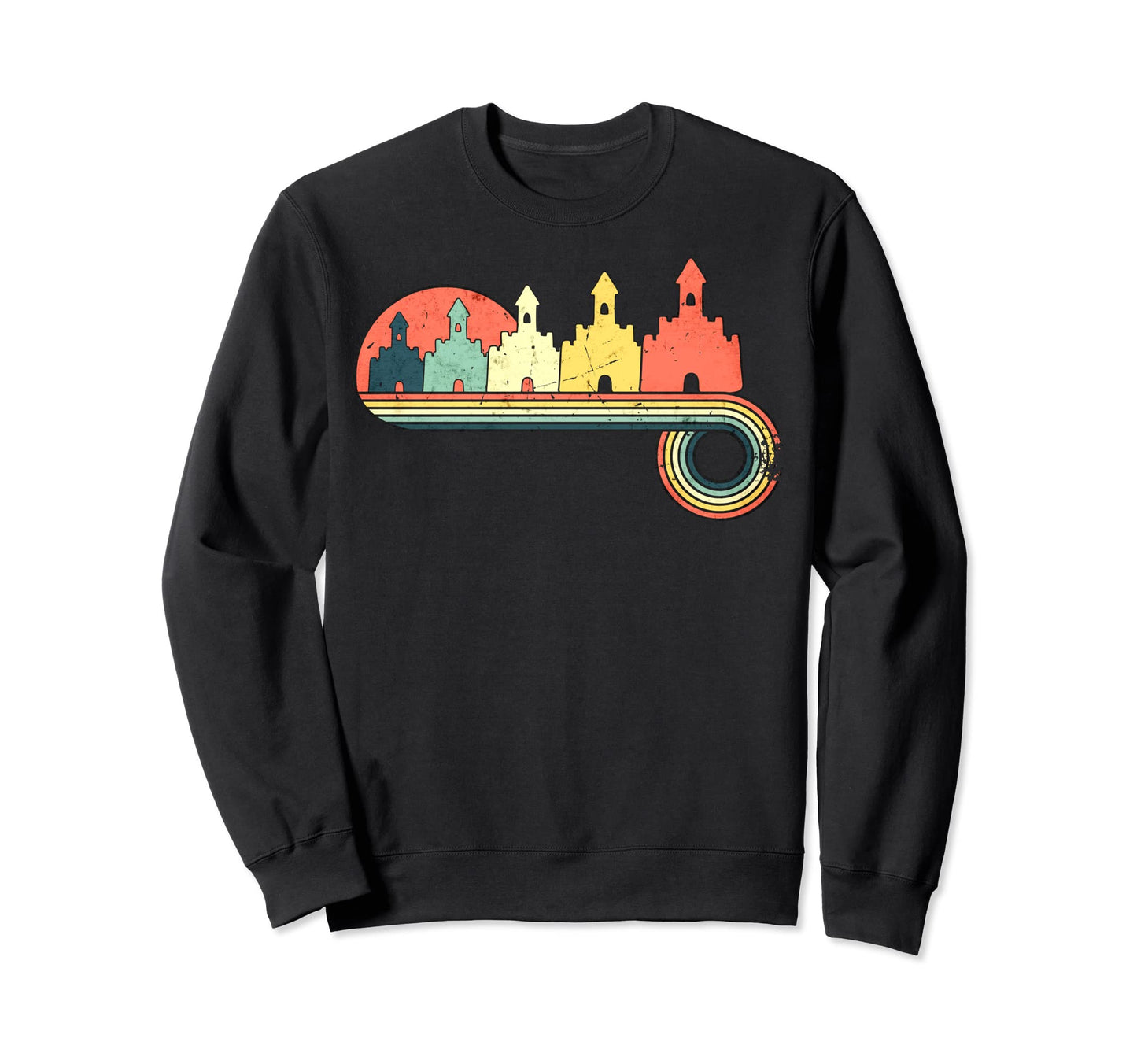 Sand Castle Sunset Rainbow Sweatshirt - Casual Everyday Wear Men Women - T-Shirt, Sweatshirt, Hoodie