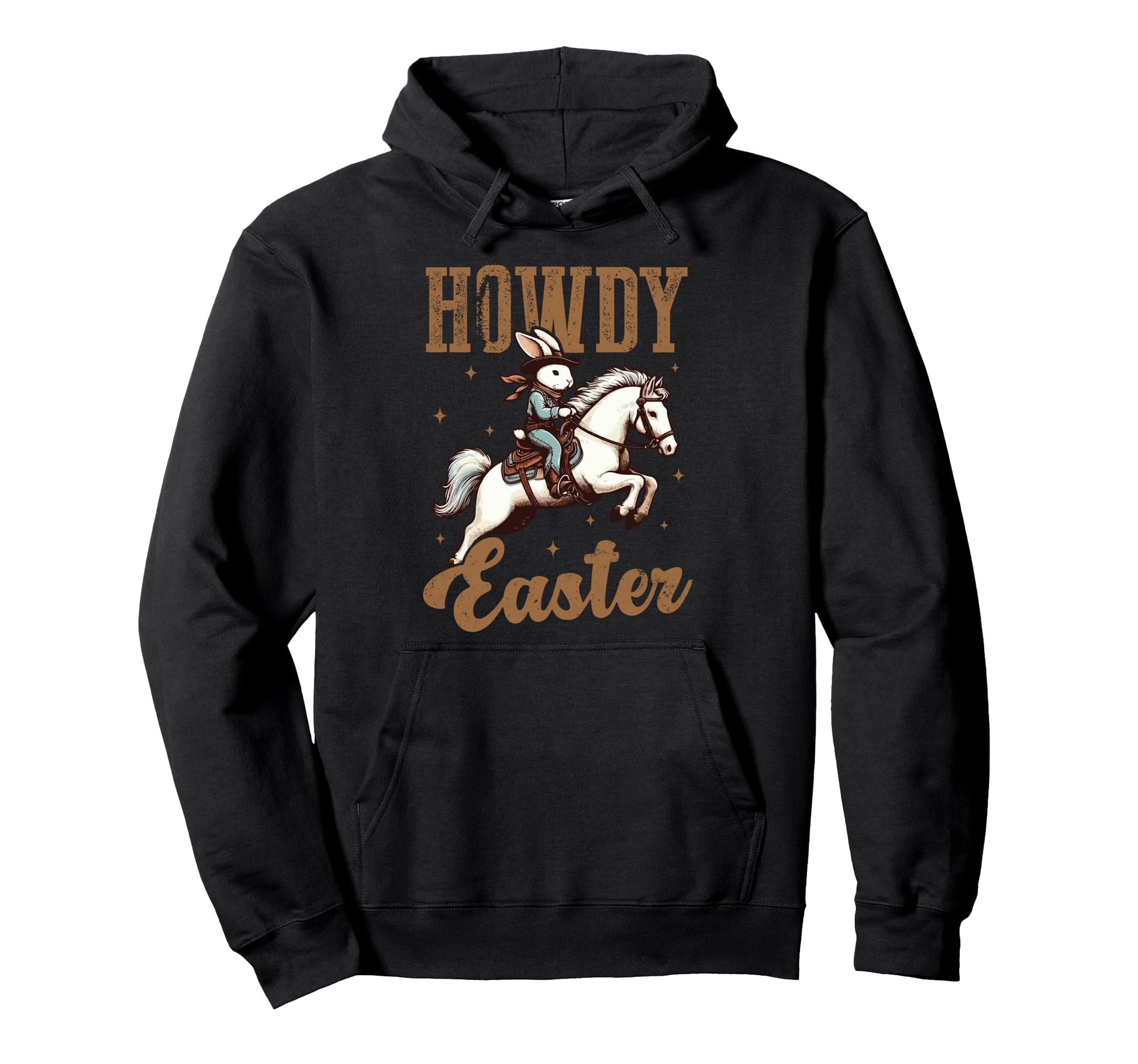 Howdy Easter Rabbit Riding Horse Hoodie - Aesthetic Graphic for Adults - T-Shirt, Sweatshirt, Hoodie