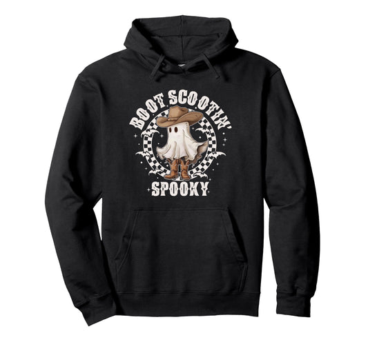 Boot Scootin Spooky Western Ghost Hoodie - Streetwear Style Men Women - T-Shirt, Sweatshirt, Hoodie