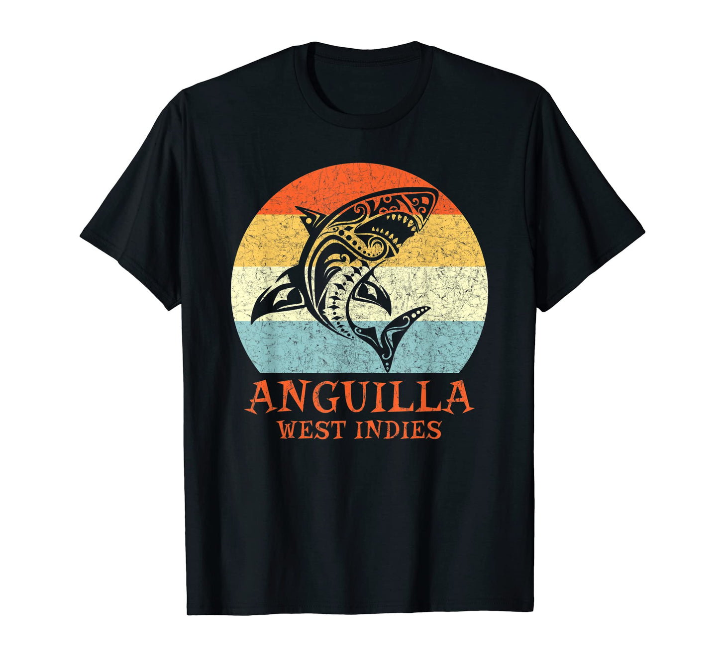 Anguilla West Indies Tribal Shark T-Shirt - Streetwear Style for Adults - T-Shirt, Sweatshirt, Hoodie