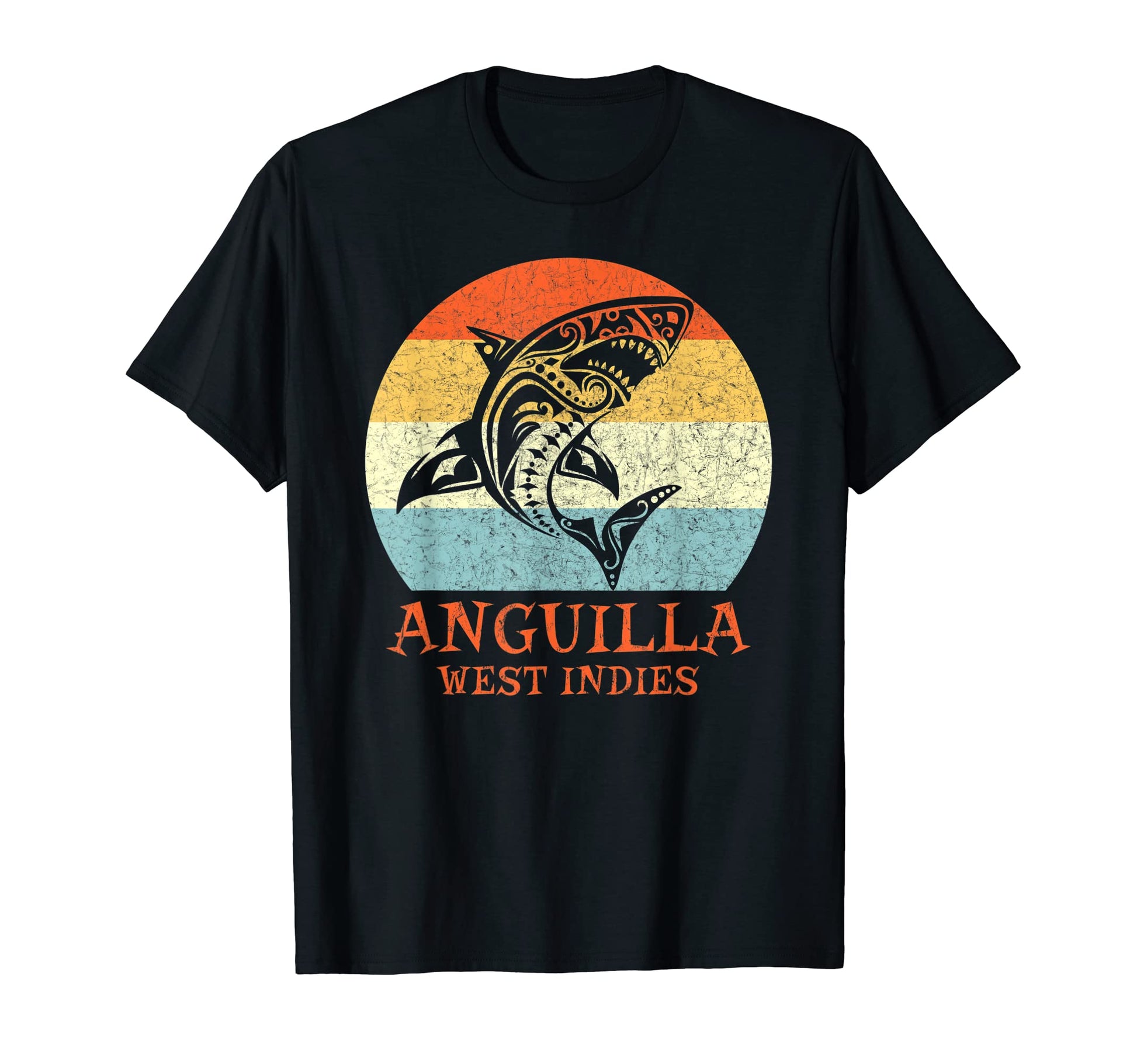 Anguilla West Indies Tribal Shark T-Shirt - Streetwear Style for Adults - T-Shirt, Sweatshirt, Hoodie