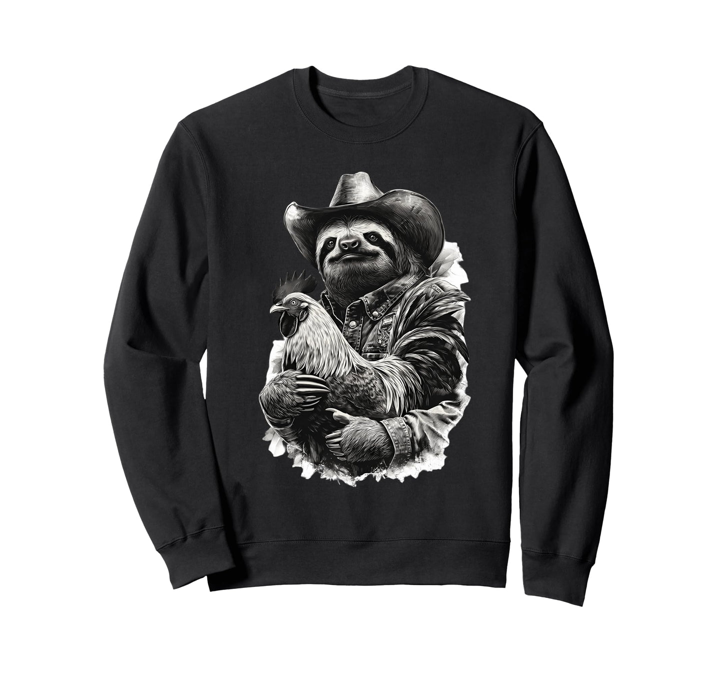 Sloth Cowboy Rodeo Cowgirl Western Sweatshirt - Novelty Apparel for Adults - T-Shirt, Sweatshirt, Hoodie