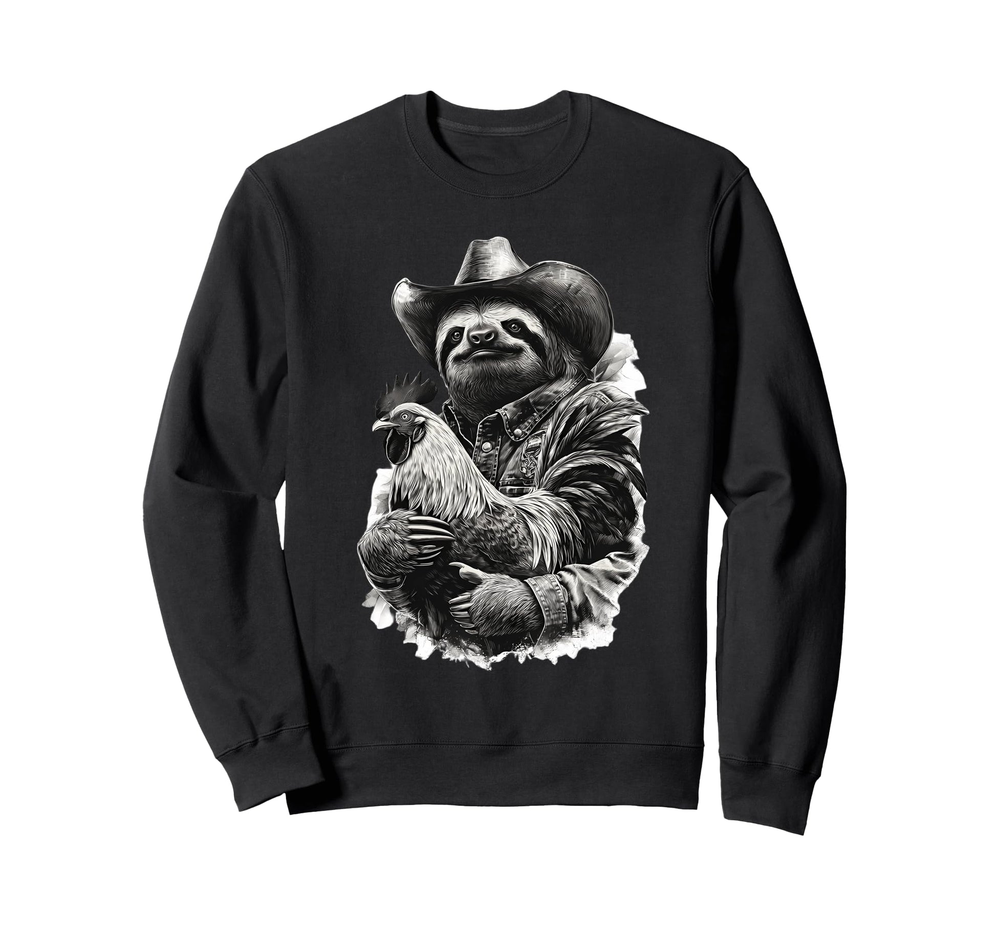 Sloth Cowboy Rodeo Cowgirl Western Sweatshirt - Novelty Apparel for Adults - T-Shirt, Sweatshirt, Hoodie
