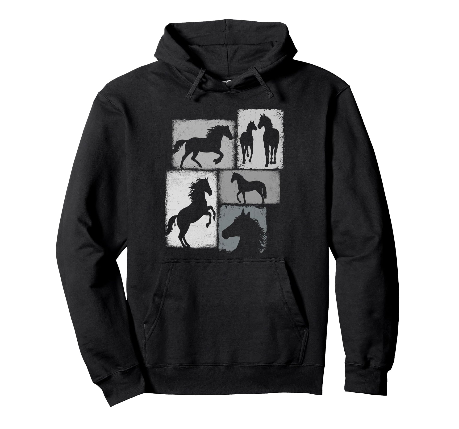 Horse Collage Cowboy Cowgirl Equestrian Hoodie - Streetwear Style Unisex - T-Shirt, Sweatshirt, Hoodie