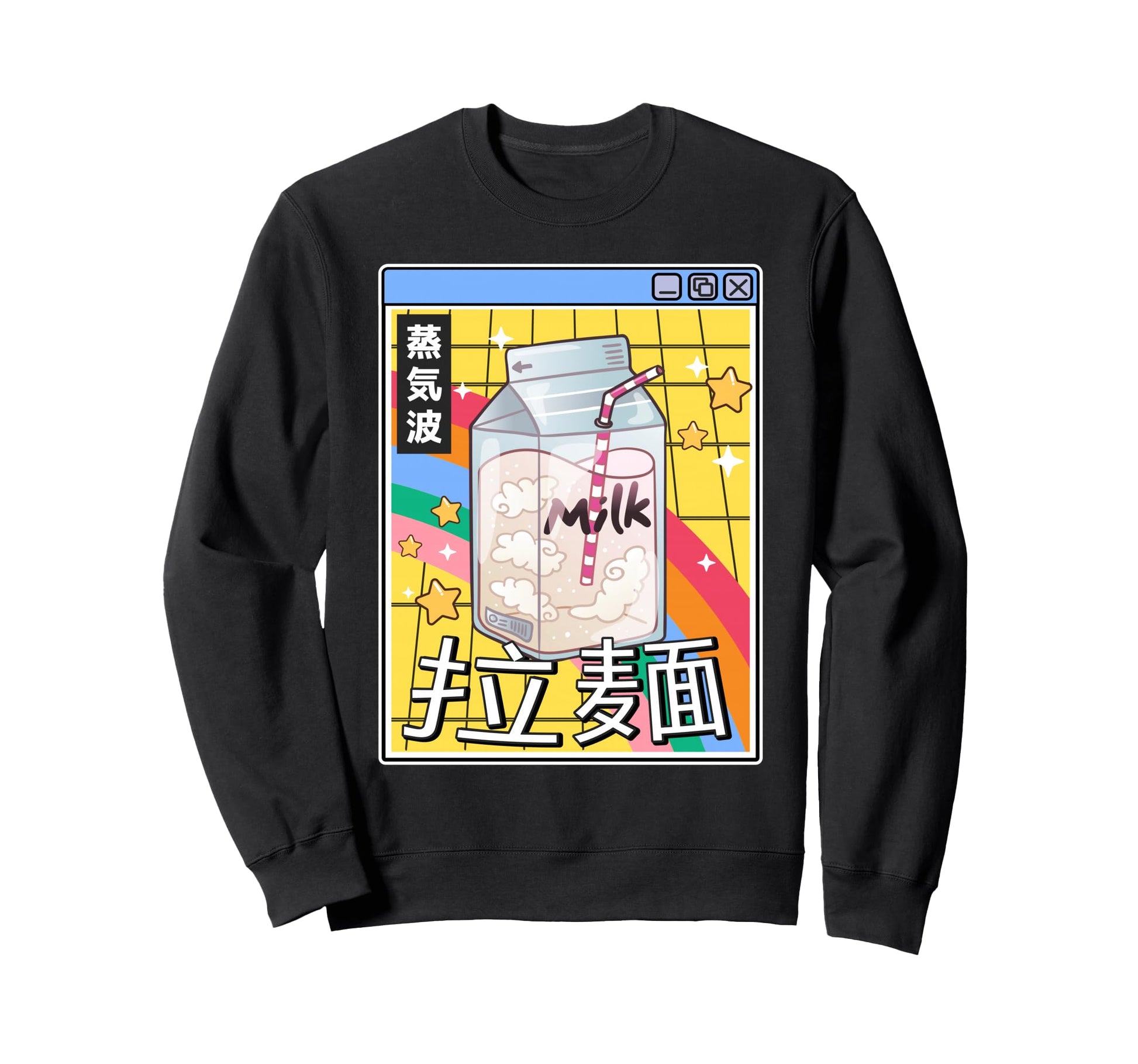 Japan Milk Carton Kawaii Grid Sweatshirt - Novelty Apparel Unisex - T-Shirt, Sweatshirt, Hoodie