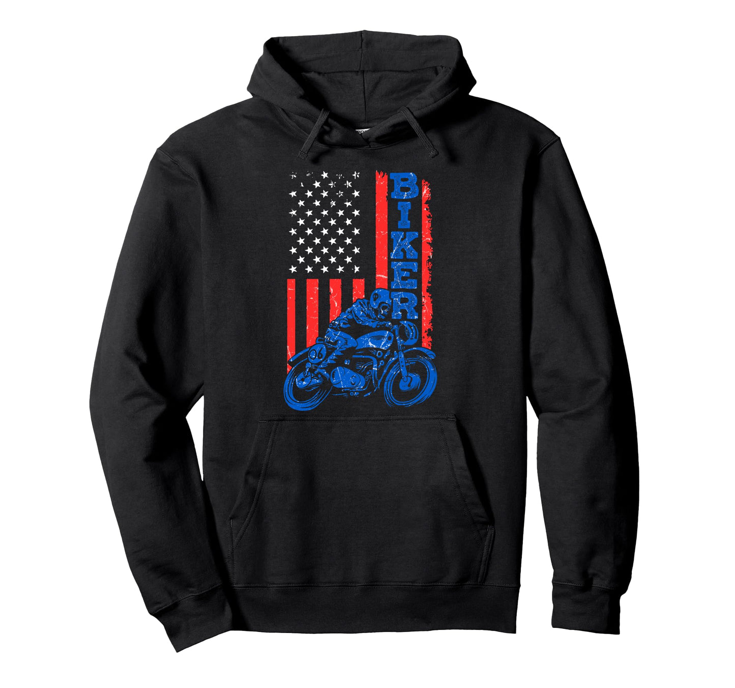 Us Flag Biker Riding Lover Motorcycle Hoodie - Custom Art Print Men Women - T-Shirt, Sweatshirt, Hoodie