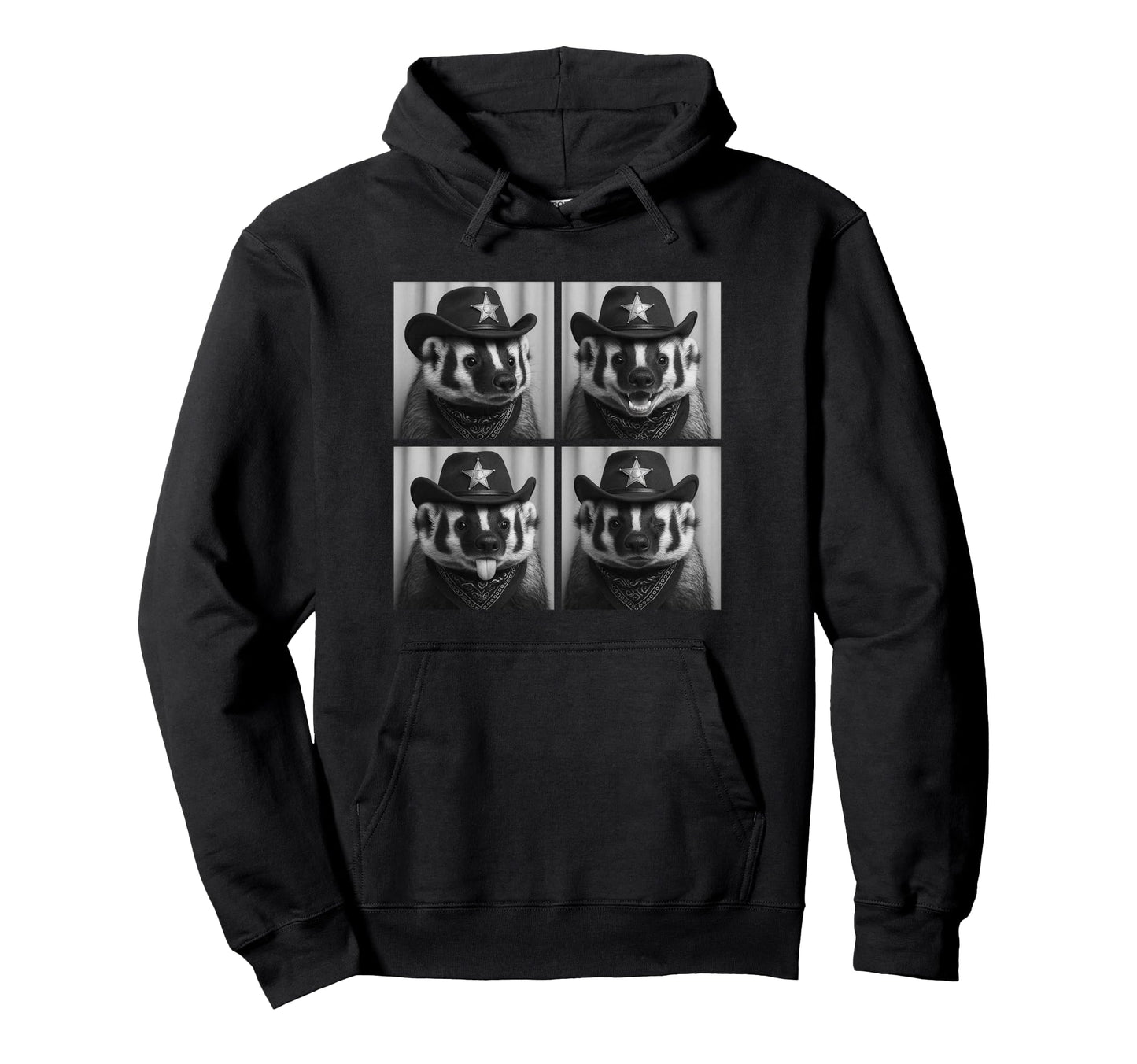 Rustic Funny Cowboy Badgers Hoodie - Casual Everyday Wear Men Women - T-Shirt, Sweatshirt, Hoodie