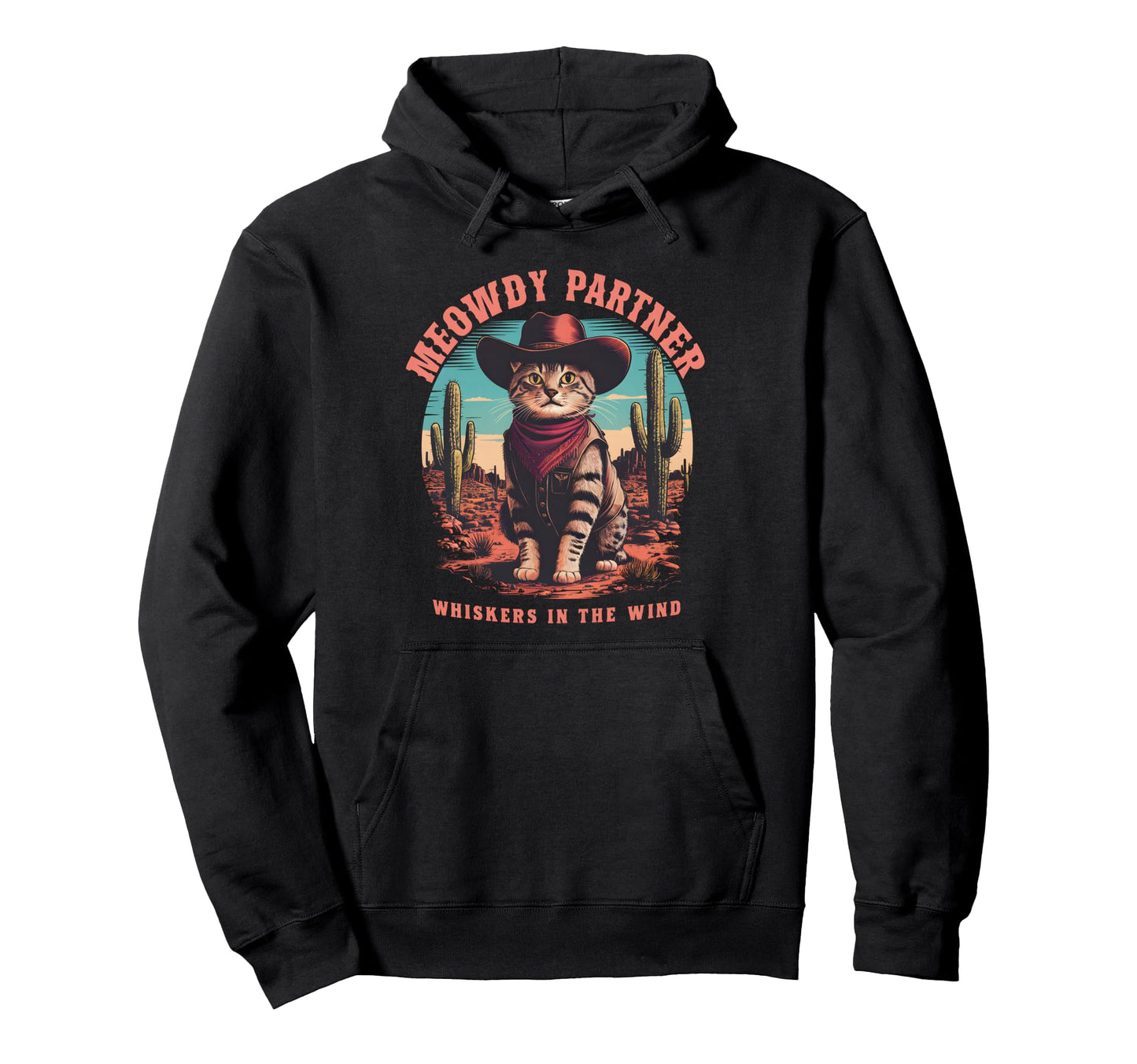 Cat Cowboy Meme Wild West Cowboy Hat Hoodie - Aesthetic Graphic Unisex - T-Shirt, Sweatshirt, Hoodie