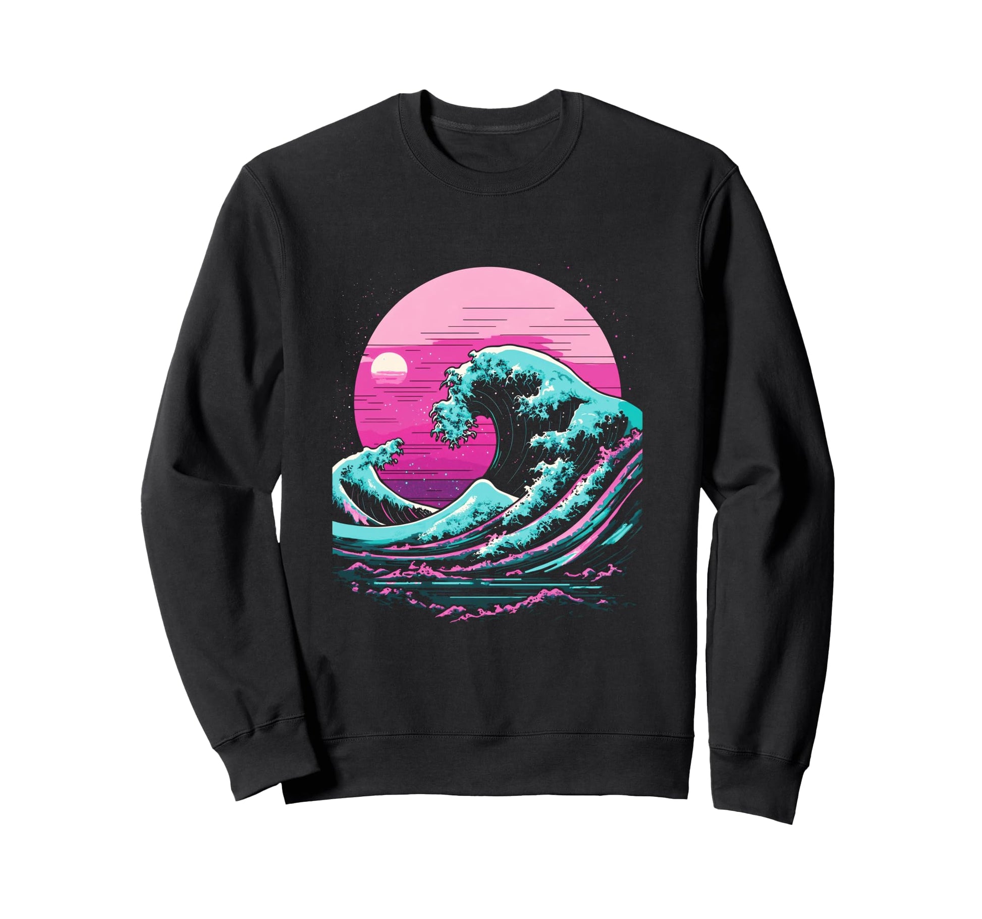 Great Wave Off Kanagawa Glitch Sweatshirt - Custom Art Print Men Women - T-Shirt, Sweatshirt, Hoodie