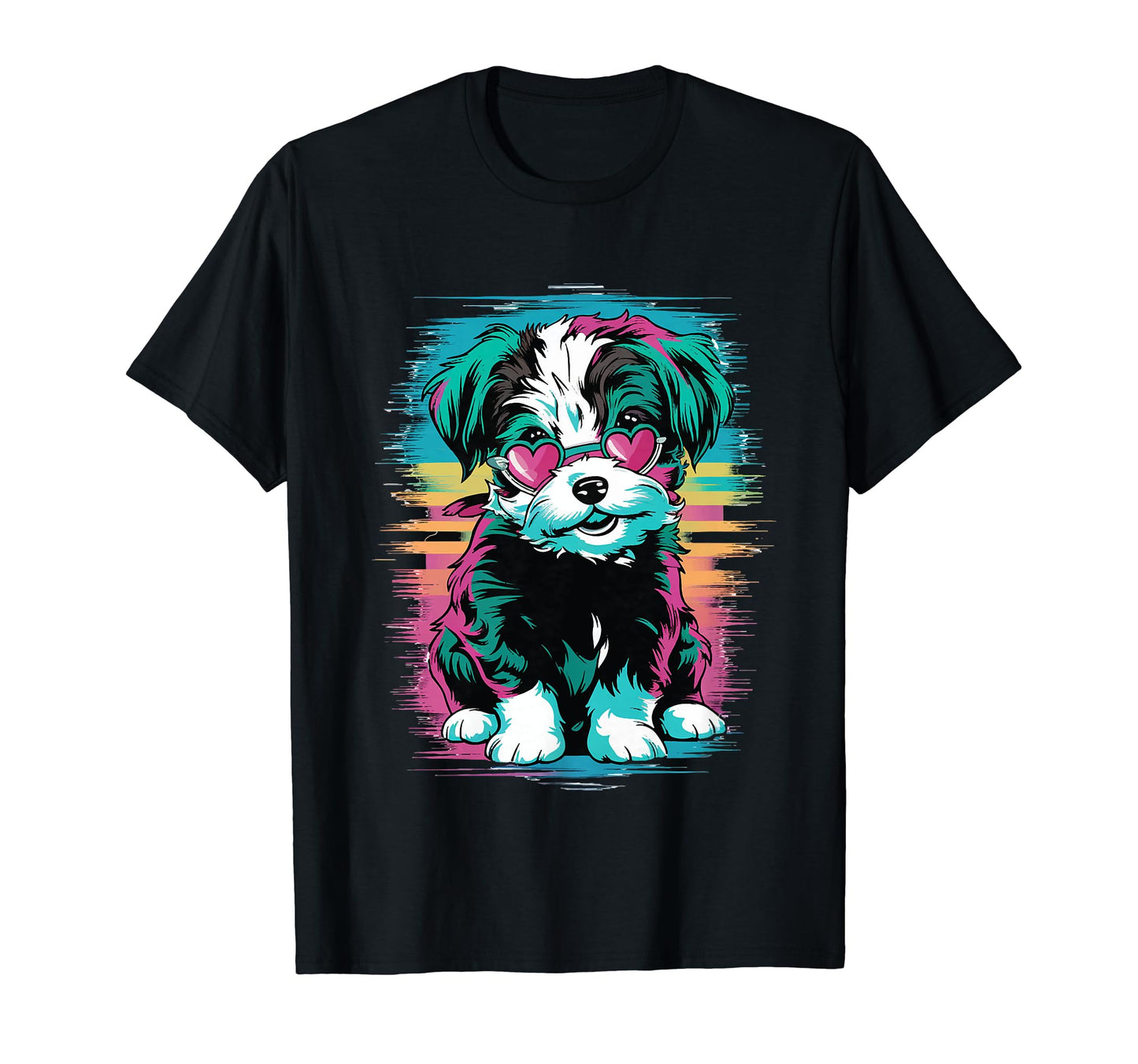 Maltese Shih Tzu Vaporwave T-Shirt - Casual Everyday Wear for Adults - T-Shirt, Sweatshirt, Hoodie