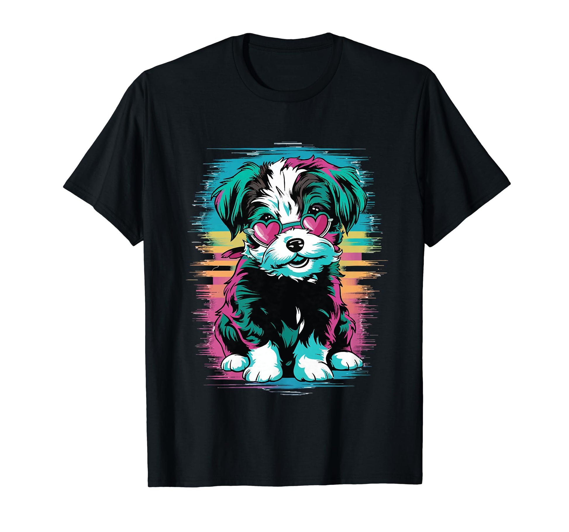Maltese Shih Tzu Vaporwave T-Shirt - Casual Everyday Wear for Adults - T-Shirt, Sweatshirt, Hoodie