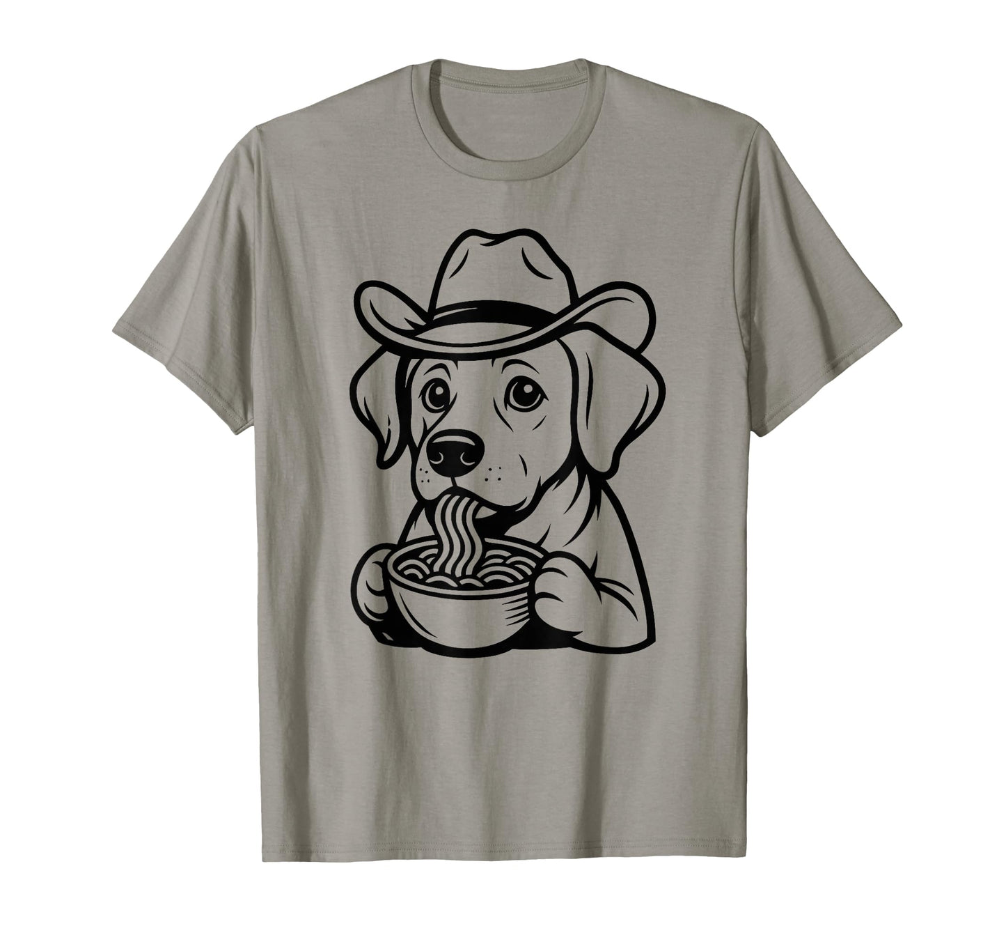 Labrador Retriever Eating Ramen Noodles T-Shirt - Aesthetic Graphic Unisex - T-Shirt, Sweatshirt, Hoodie