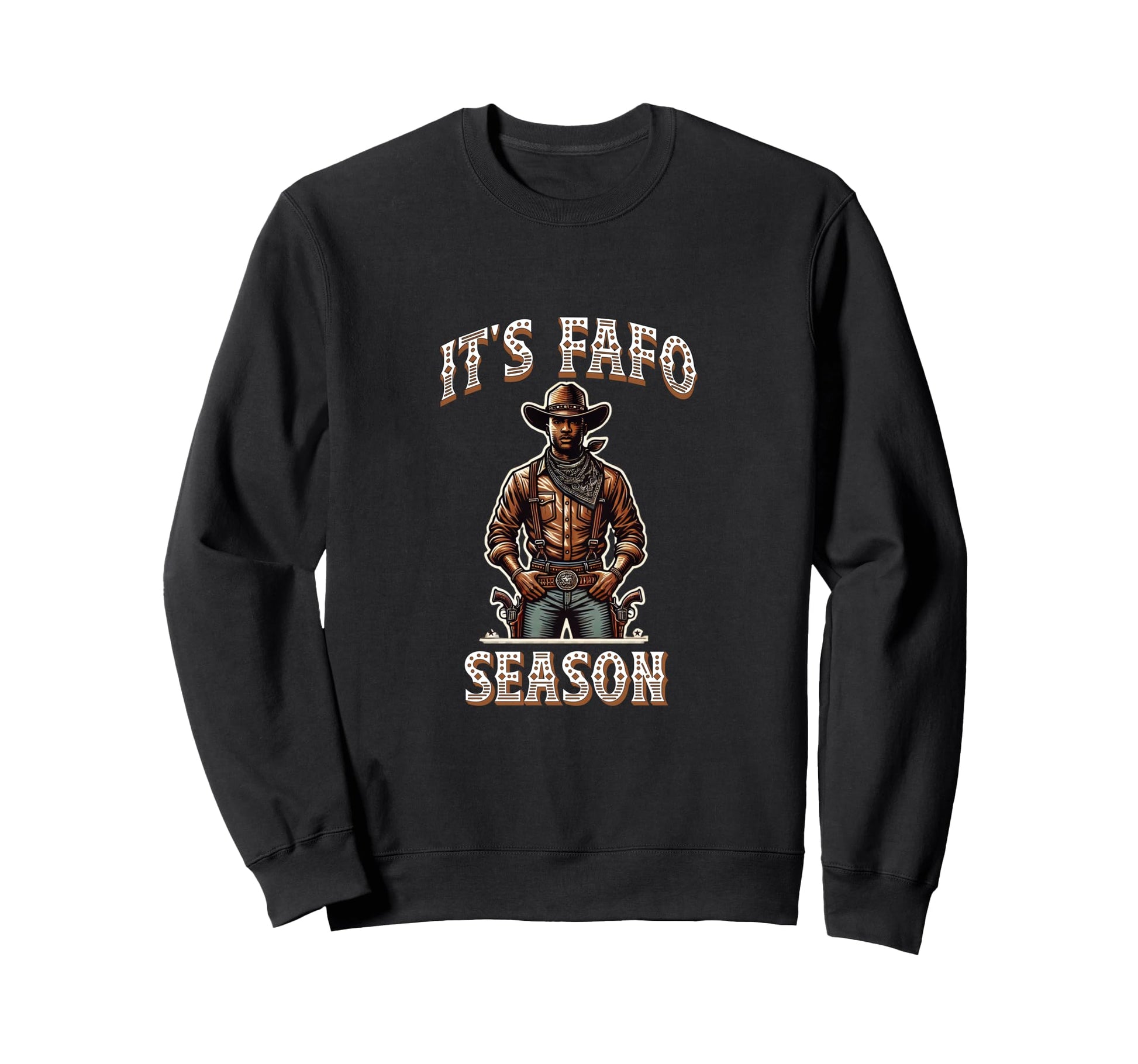 Fafo African American Black Cowboy Sweatshirt - Minimalist Print for Adults - T-Shirt, Sweatshirt, Hoodie