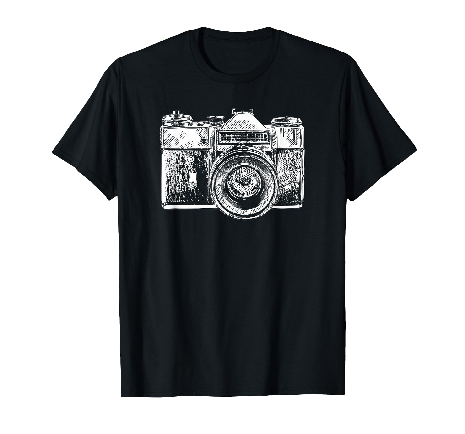 Trendy Camera Sketch T-Shirt - Casual Everyday Wear for Adults - T-Shirt, Sweatshirt, Hoodie