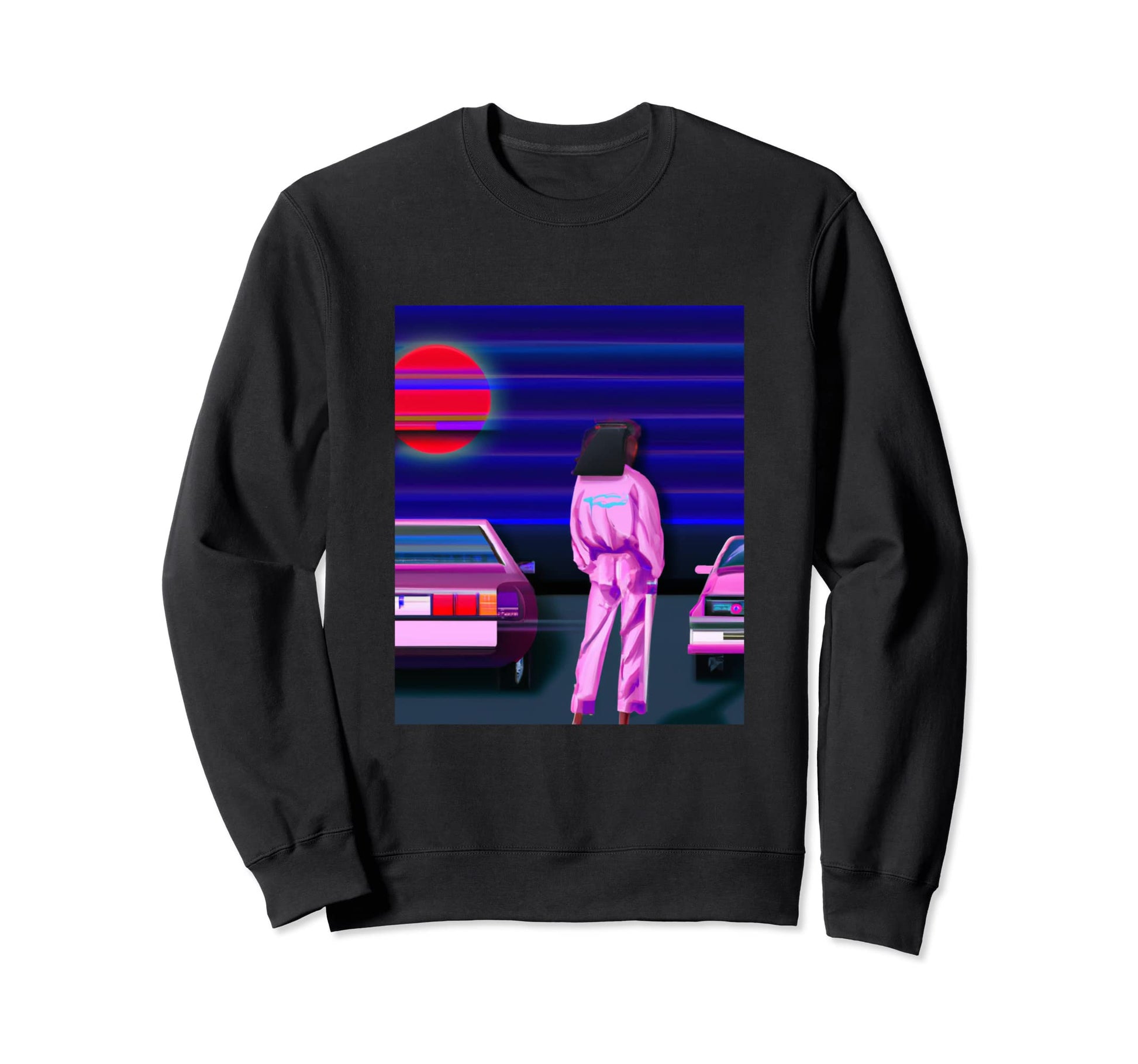 Vaporwave Car Synthwave Sweatshirt - Minimalist Print Men Women - T-Shirt, Sweatshirt, Hoodie