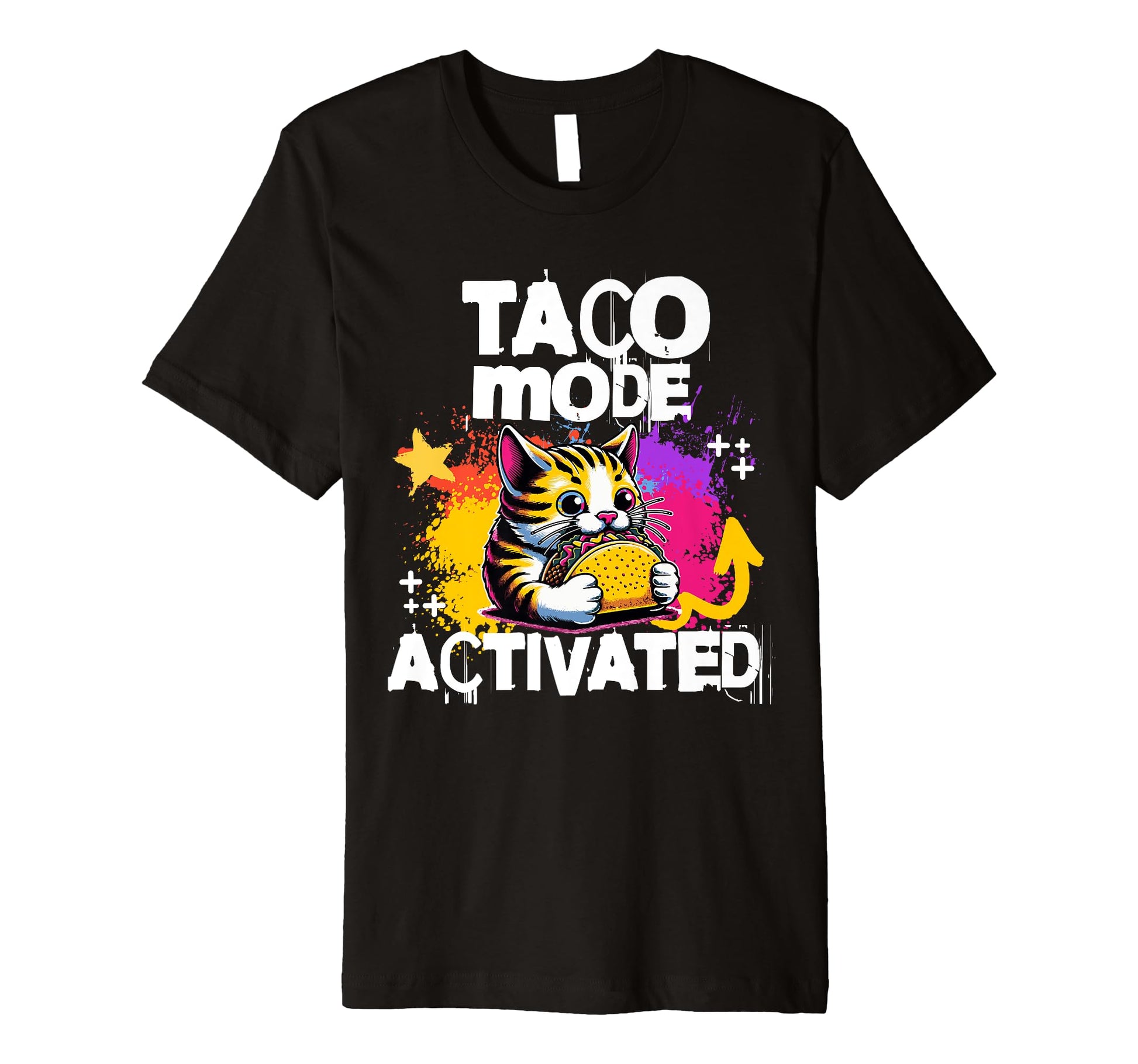 Funny 90S Grunge Gamer Cat Taco T-Shirt - Fun Novelty Design for Adults - T-Shirt, Sweatshirt, Hoodie