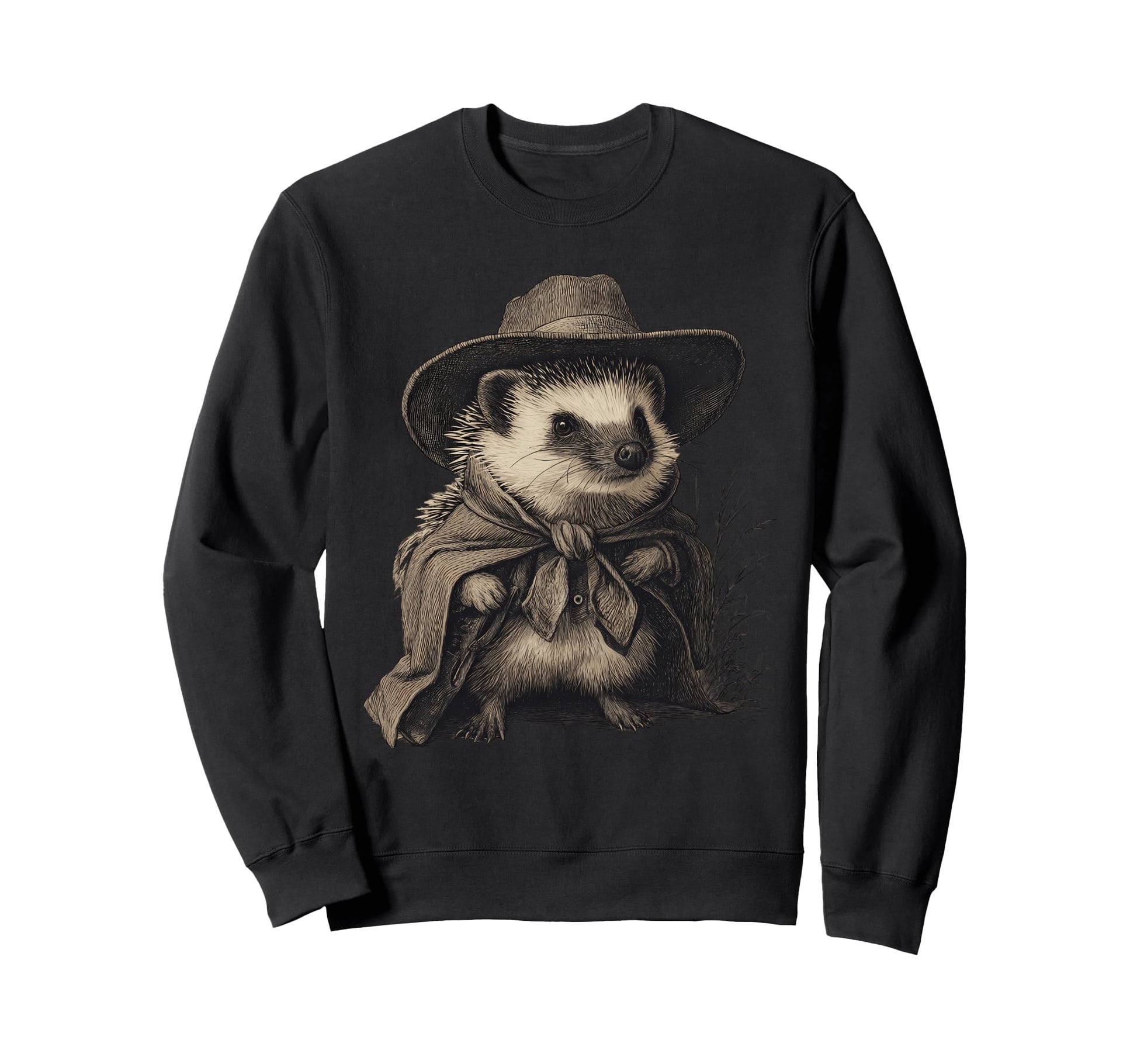 Hedgehog Cowboy Rodeo Cowgirl Sweatshirt - Fun Novelty Design Unisex - T-Shirt, Sweatshirt, Hoodie