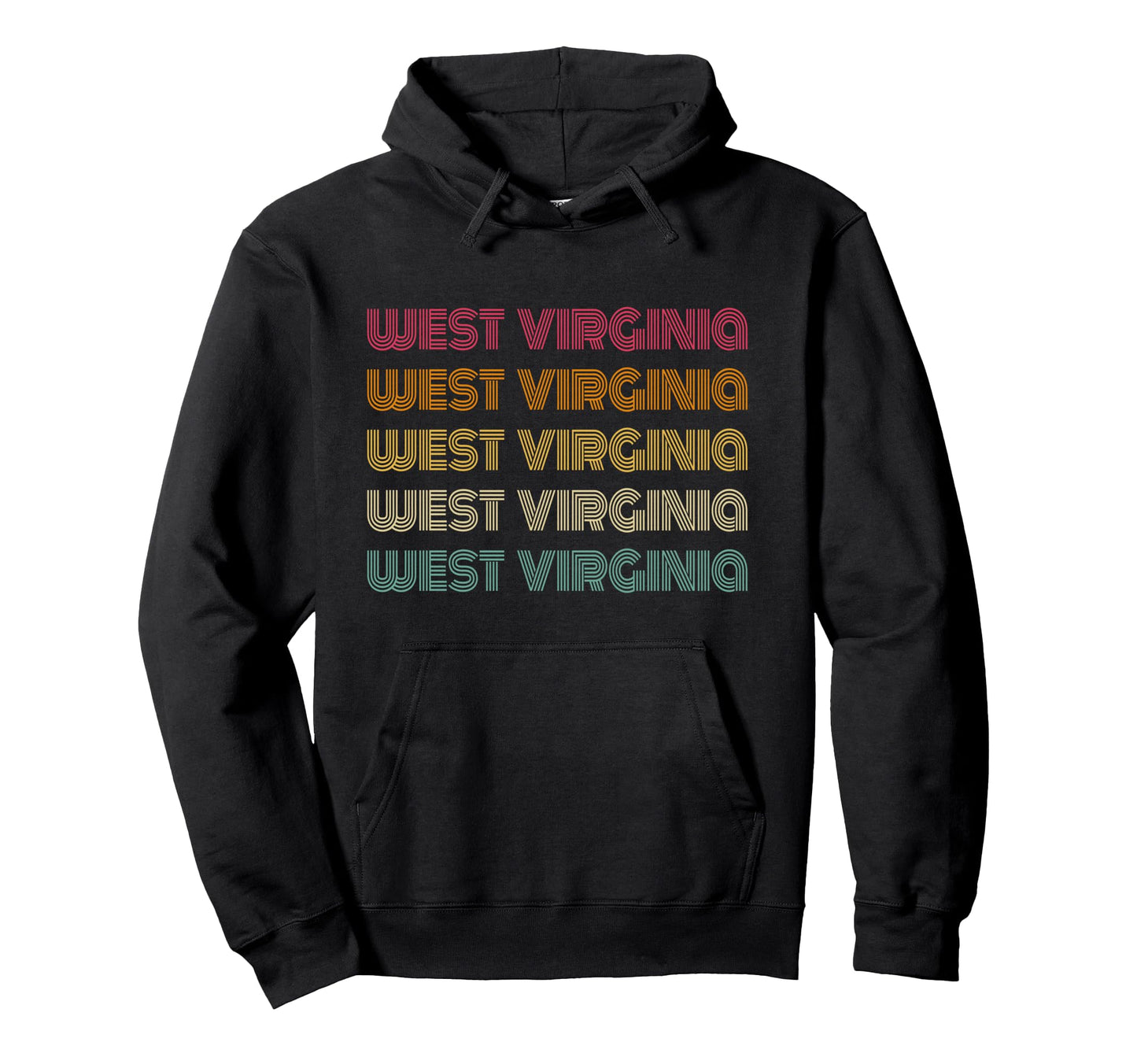 West Virginia 70S 80S Throwback Hoodie - Fun Novelty Design Men Women - T-Shirt, Sweatshirt, Hoodie