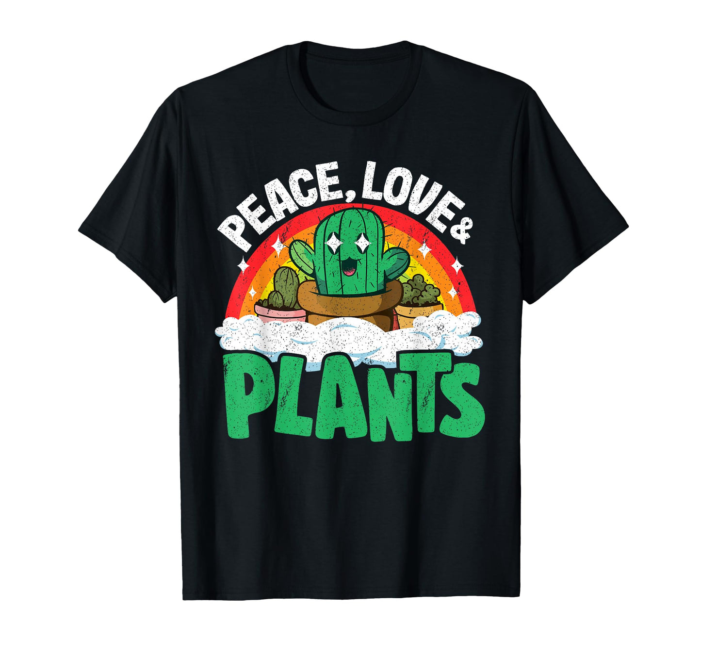 Peace Love Plants Rainbow Succulents T-Shirt - Graphic Print for Adults - T-Shirt, Sweatshirt, Hoodie