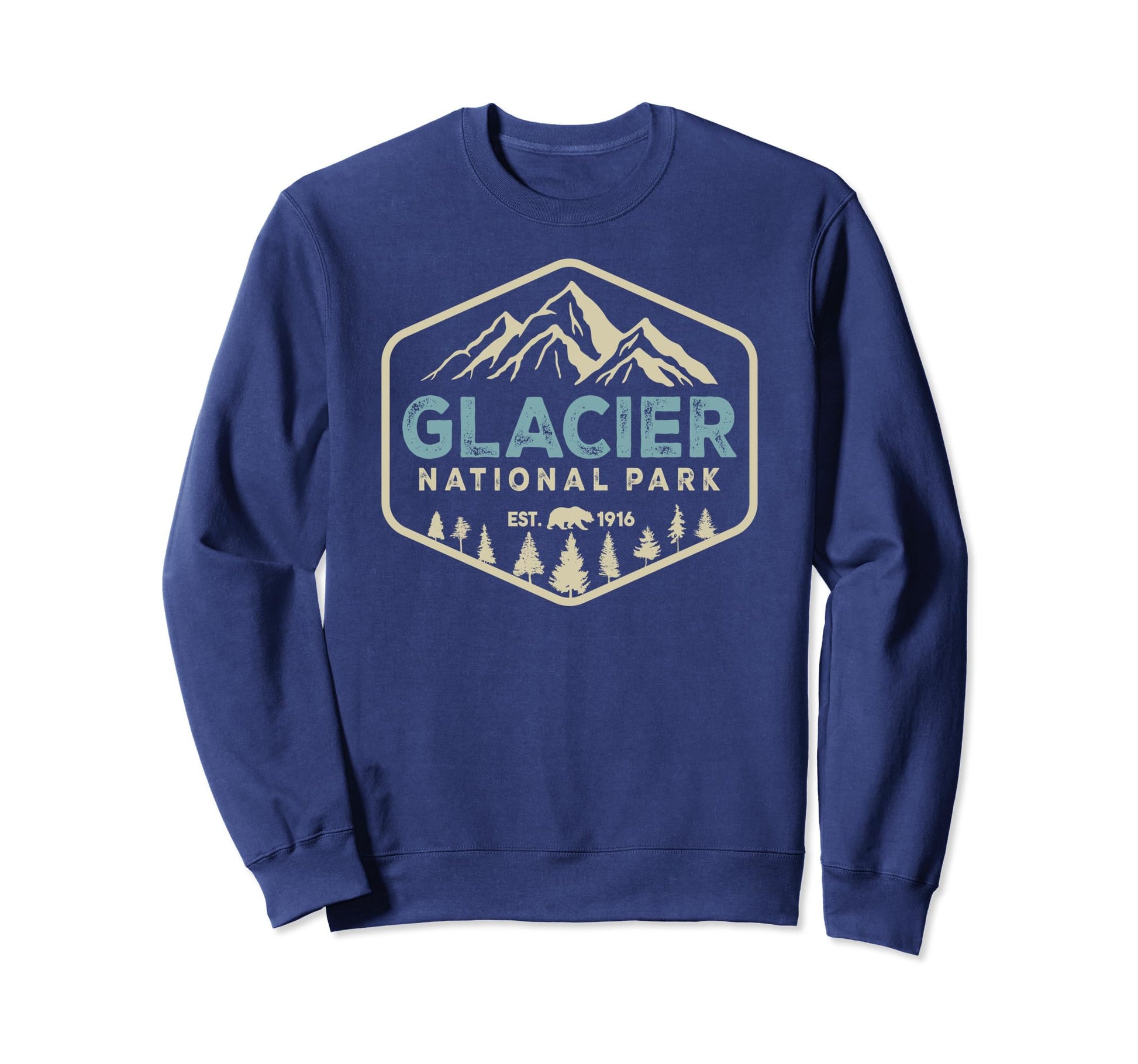 Glacier National Park Mountains Nature Sweatshirt - Graphic Print Unisex - T-Shirt, Sweatshirt, Hoodie