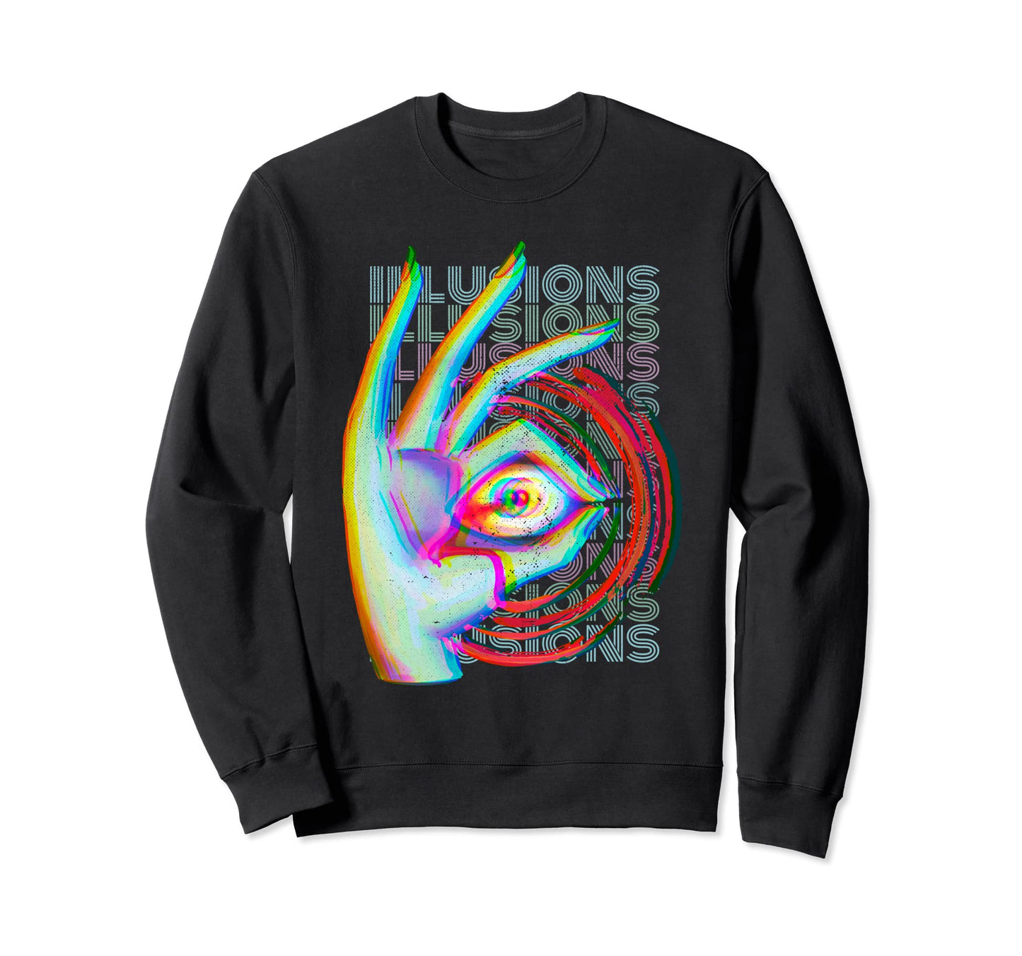 Creepy Weirdcore Eyeball Glitchy Sweatshirt - Streetwear Style for Adults - T-Shirt, Sweatshirt, Hoodie