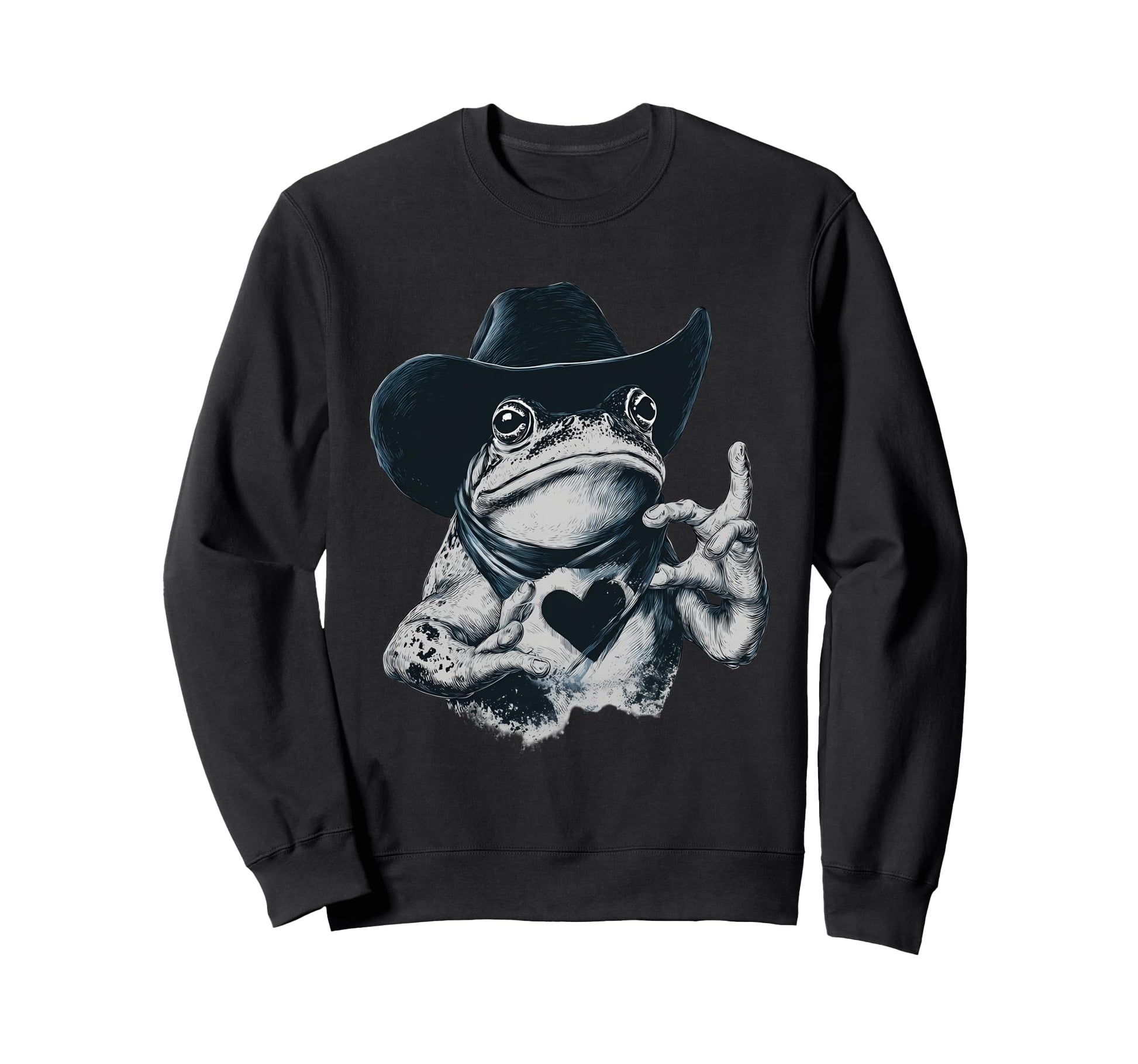 Frog Cowboy Toad Rodeo Cowgirl Sweatshirt - Minimalist Print for Adults - T-Shirt, Sweatshirt, Hoodie
