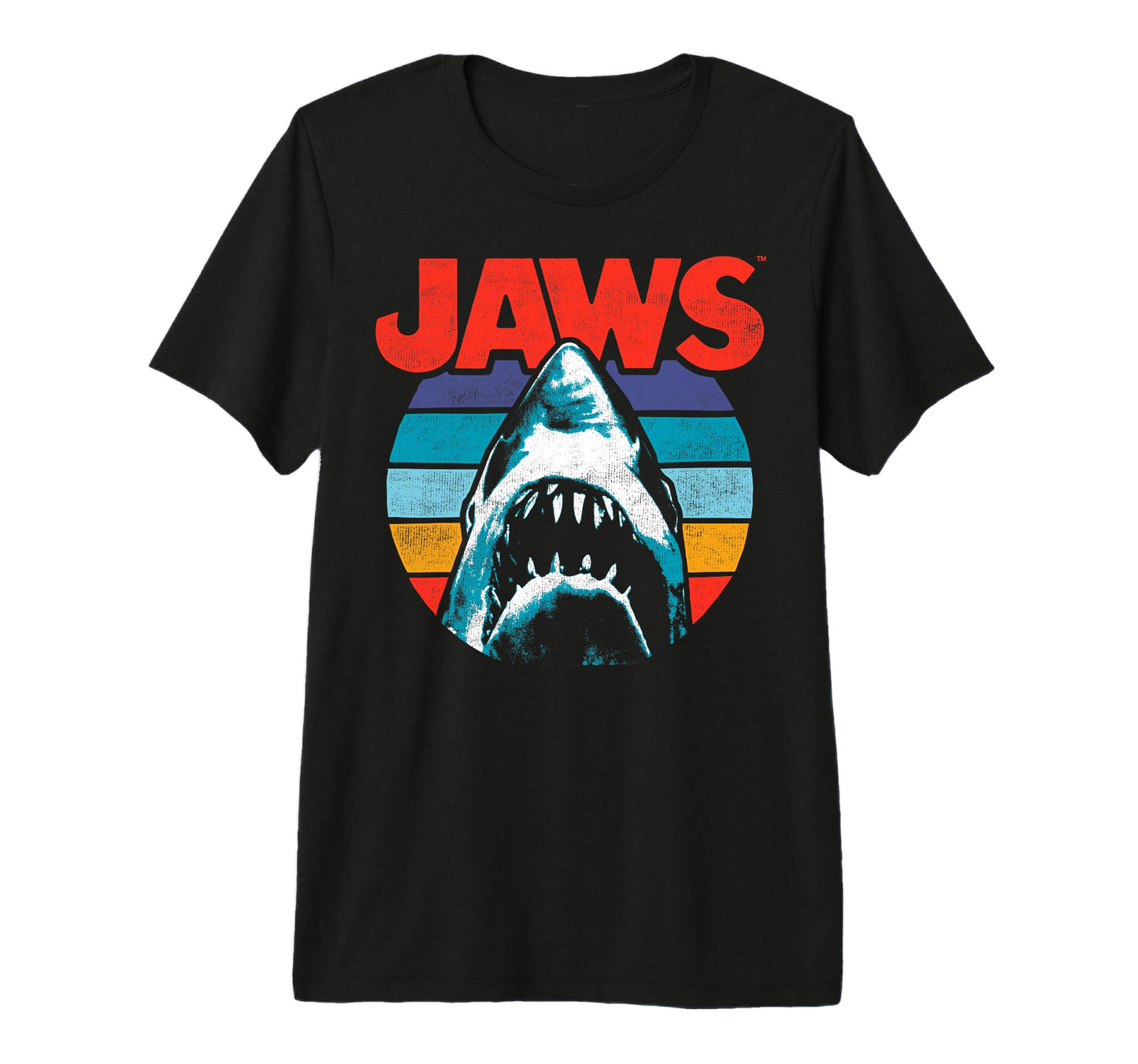 Jaws Colors Shark Rainbow Logo Tri T-Shirt - Unique Graphic for Adults - T-Shirt, Sweatshirt, Hoodie