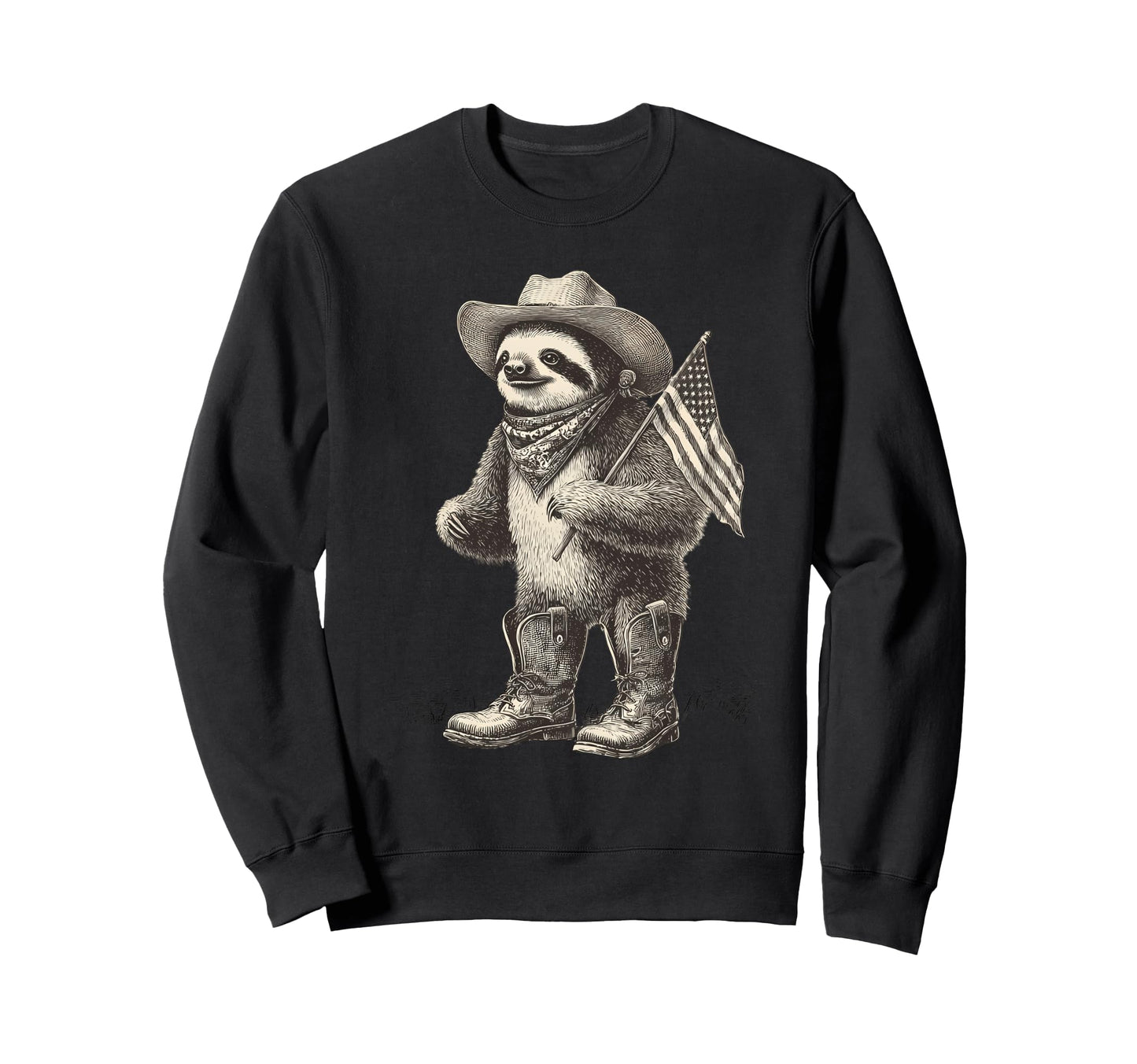 Country Cowboy Sloth Rodeo Sweatshirt - Casual Everyday Wear Unisex - T-Shirt, Sweatshirt, Hoodie