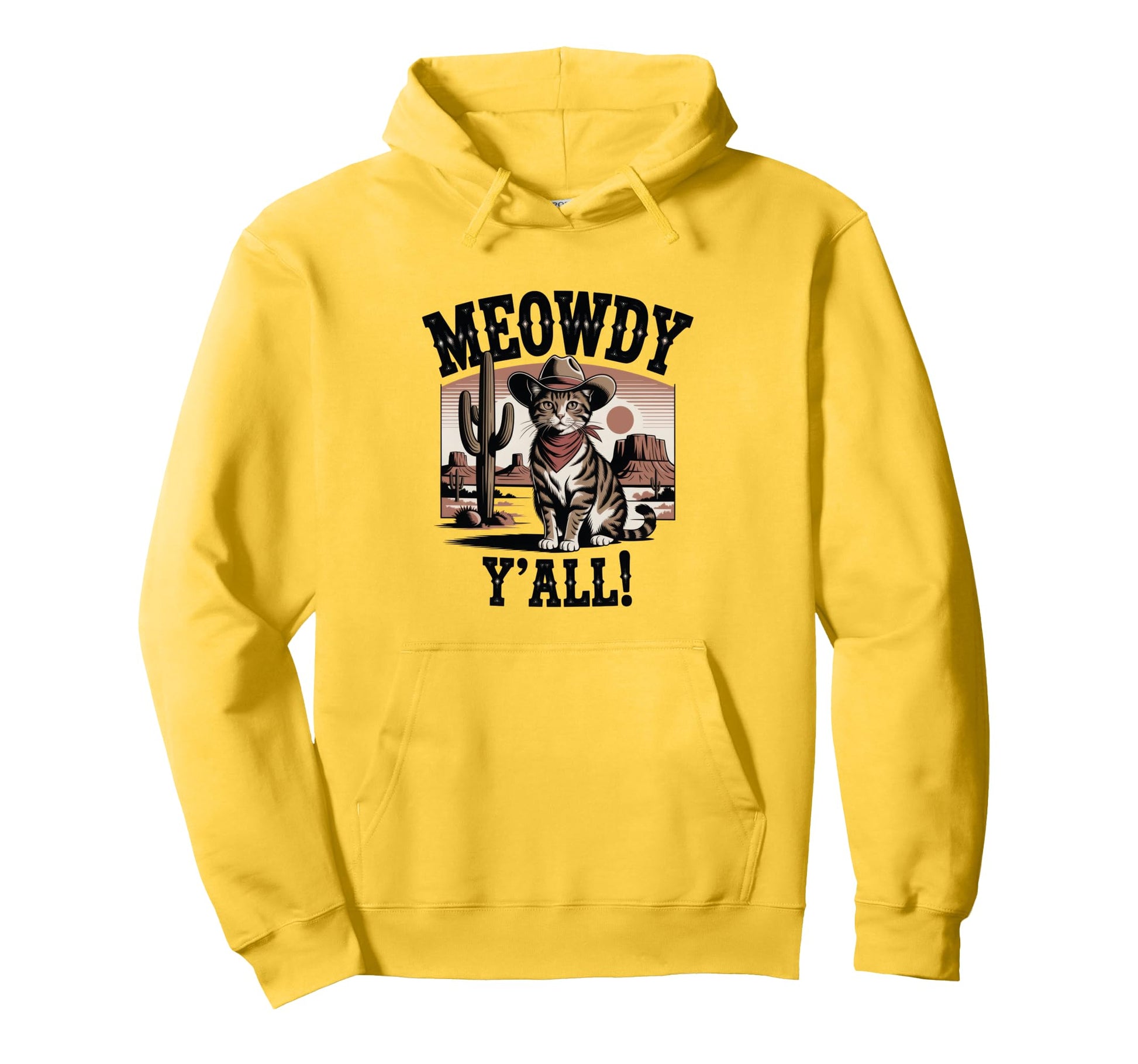 Meowdy You All Whiskers Wind Cowboy Hoodie - Custom Art Print Men Women - T-Shirt, Sweatshirt, Hoodie