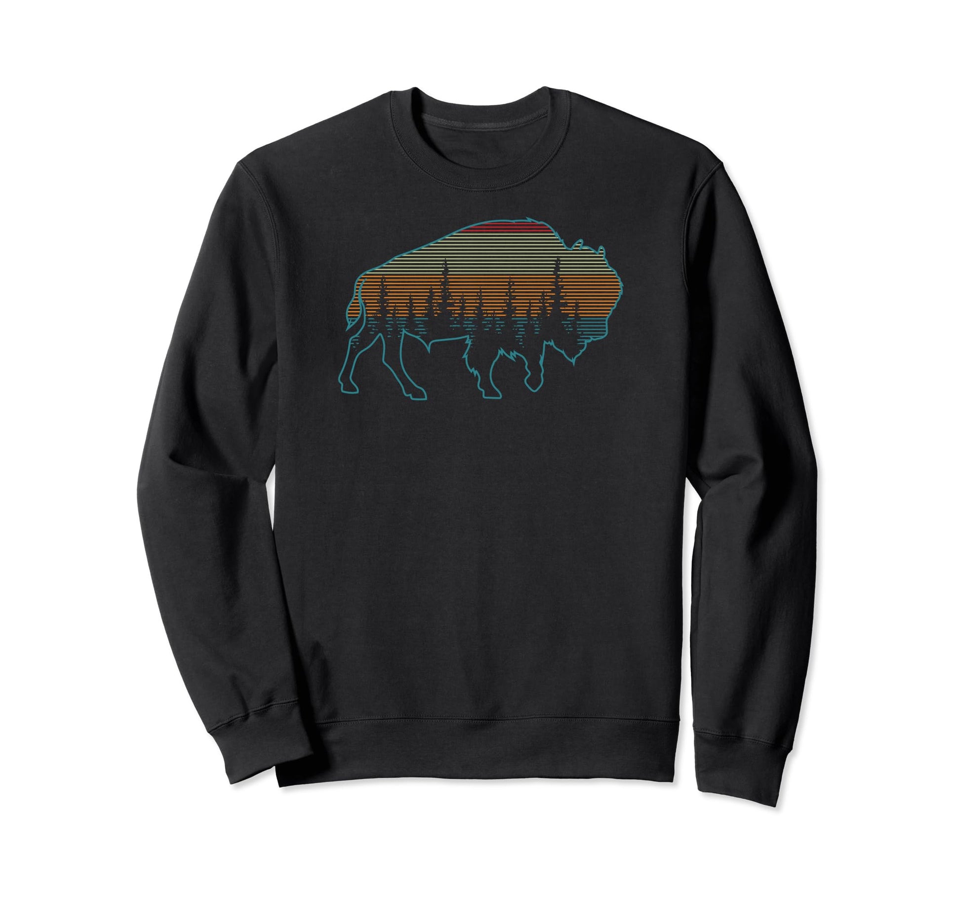 Pine Tree Bison American Buffalo Sweatshirt - Unique Graphic Unisex - T-Shirt, Sweatshirt, Hoodie