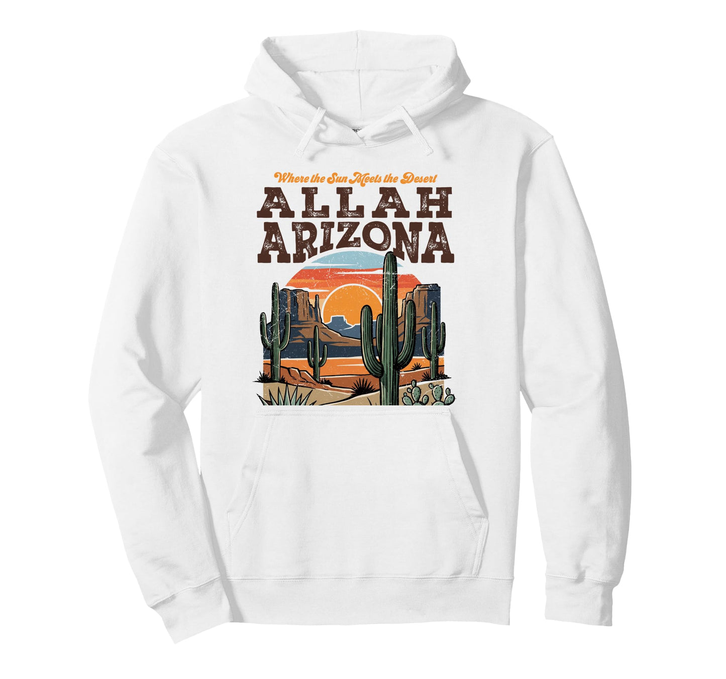 Allah Az Southwest Desert Landscape Hoodie - Minimalist Print for Adults - T-Shirt, Sweatshirt, Hoodie