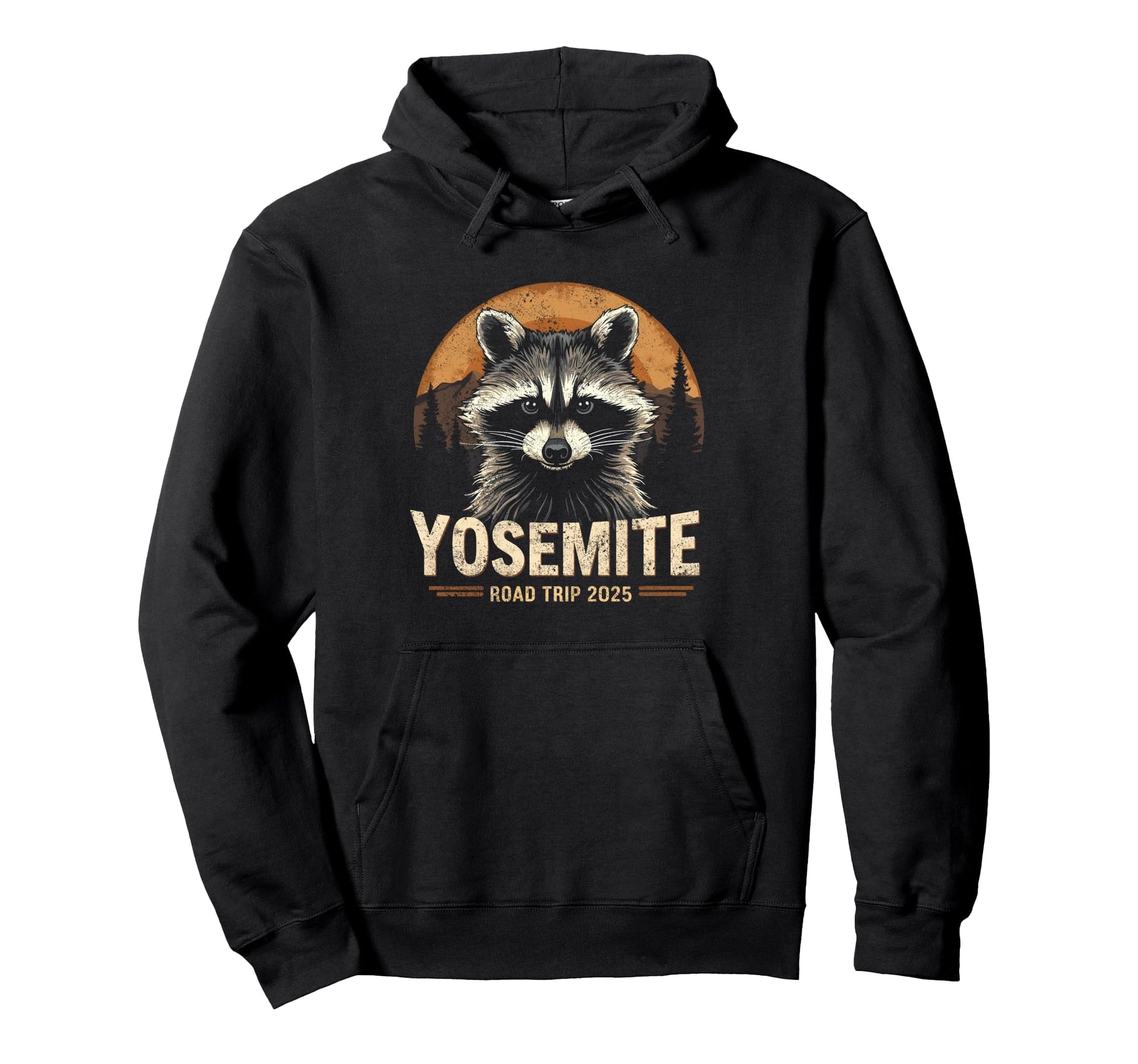 Yosemite Raccoon Road Trip Hiking Hoodie - Casual Everyday Wear for Adults - T-Shirt, Sweatshirt, Hoodie