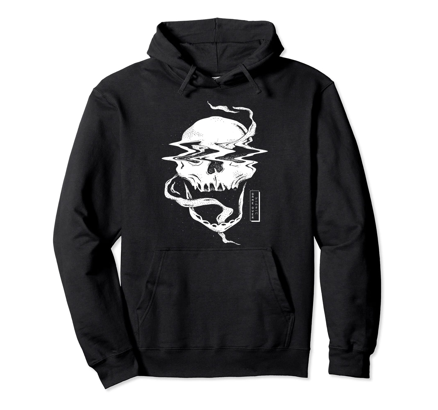 Edgy Skull Game Over Vaporwave Hoodie - Casual Everyday Wear Unisex - T-Shirt, Sweatshirt, Hoodie