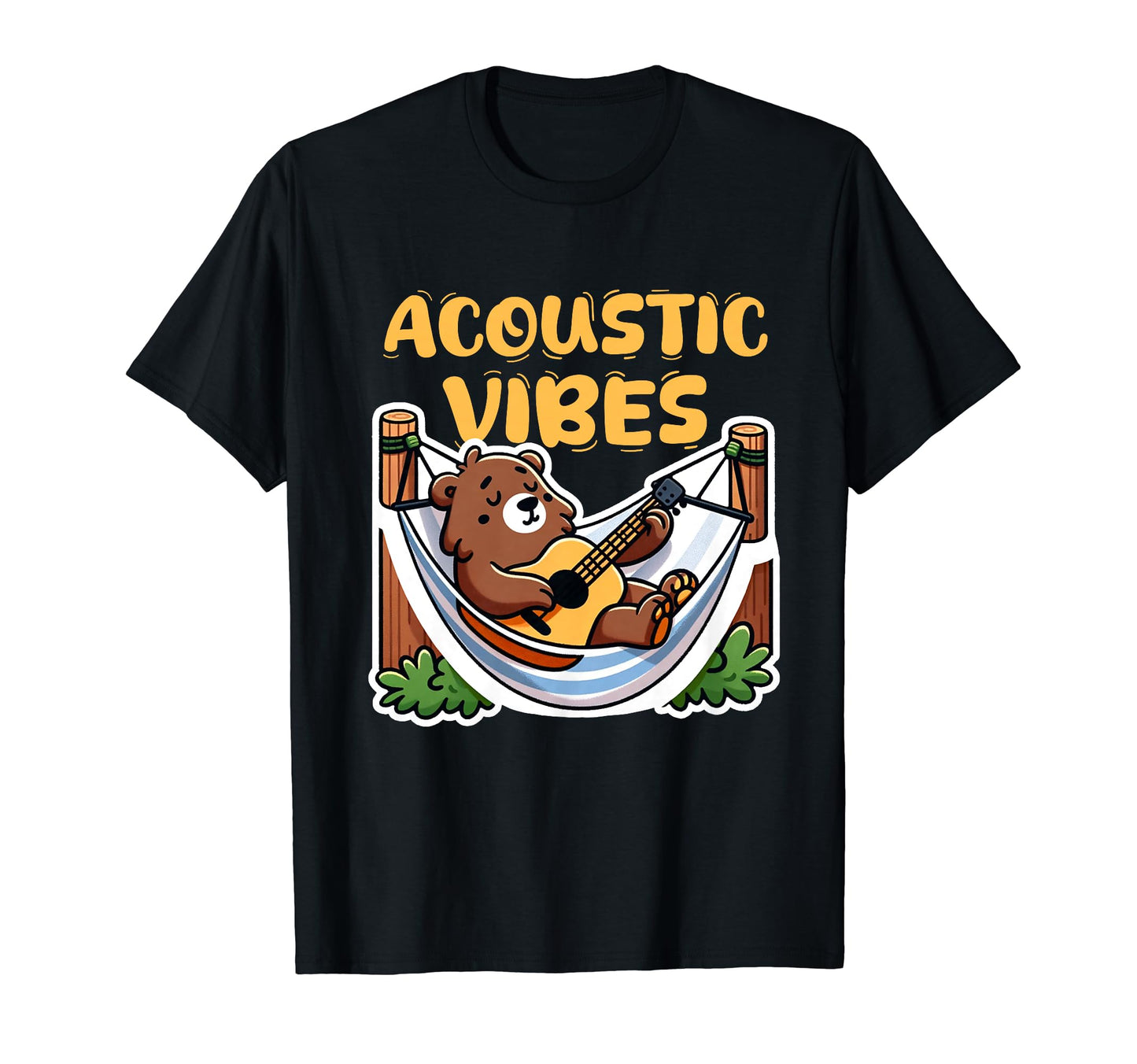 Funny Guitar Player Acoustic Vibes T-Shirt - Fun Novelty Design for Adults - T-Shirt, Sweatshirt, Hoodie