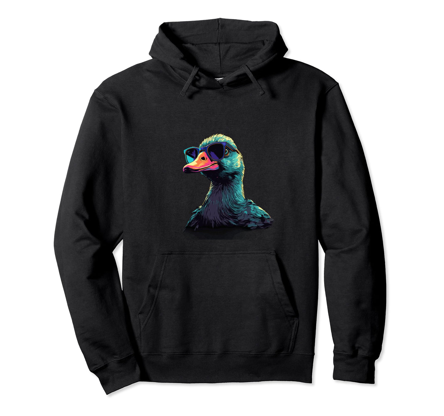 Funny Duck Vaporwave Aesthetic Animal Hoodie - Unique Graphic Men Women - T-Shirt, Sweatshirt, Hoodie