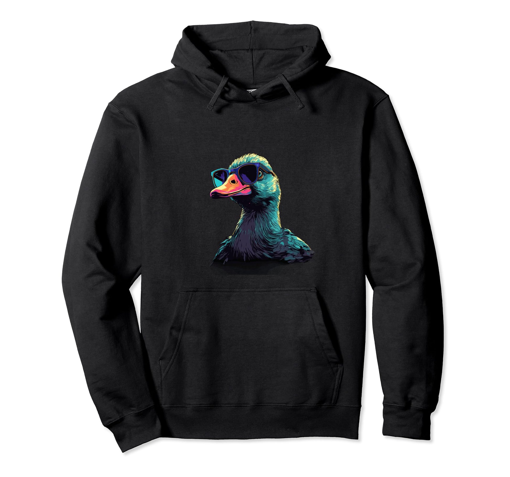 Funny Duck Vaporwave Aesthetic Animal Hoodie - Unique Graphic Men Women - T-Shirt, Sweatshirt, Hoodie