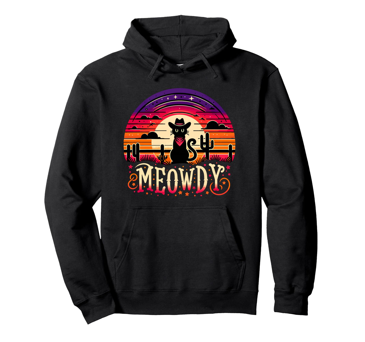 Cat Cowboy Meowdy Cat Mushup Western Hoodie - Streetwear Style Men Women - T-Shirt, Sweatshirt, Hoodie