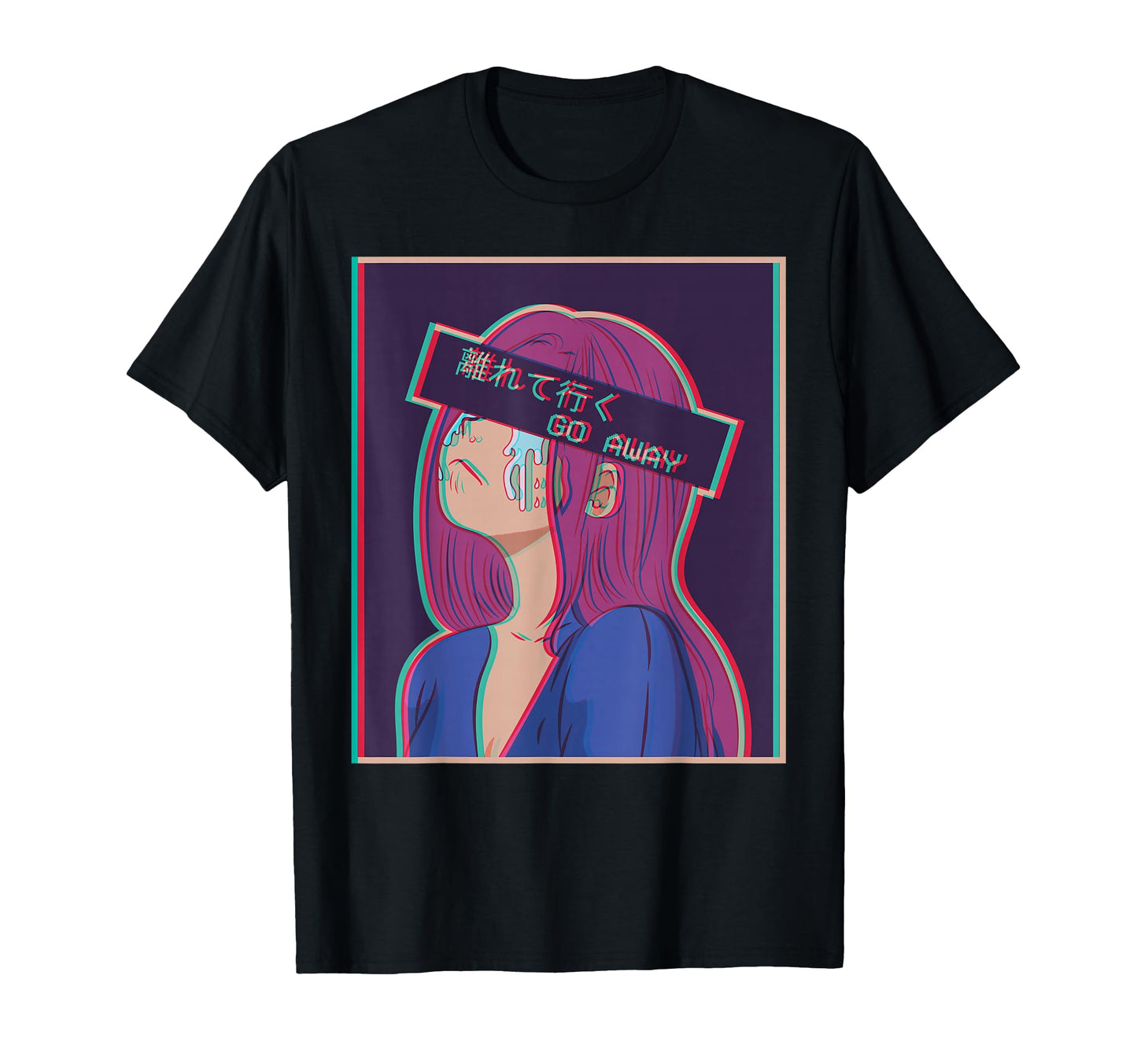 Go Away Sad Anime Japanese T-Shirt - Fun Novelty Design Men Women - T-Shirt, Sweatshirt, Hoodie